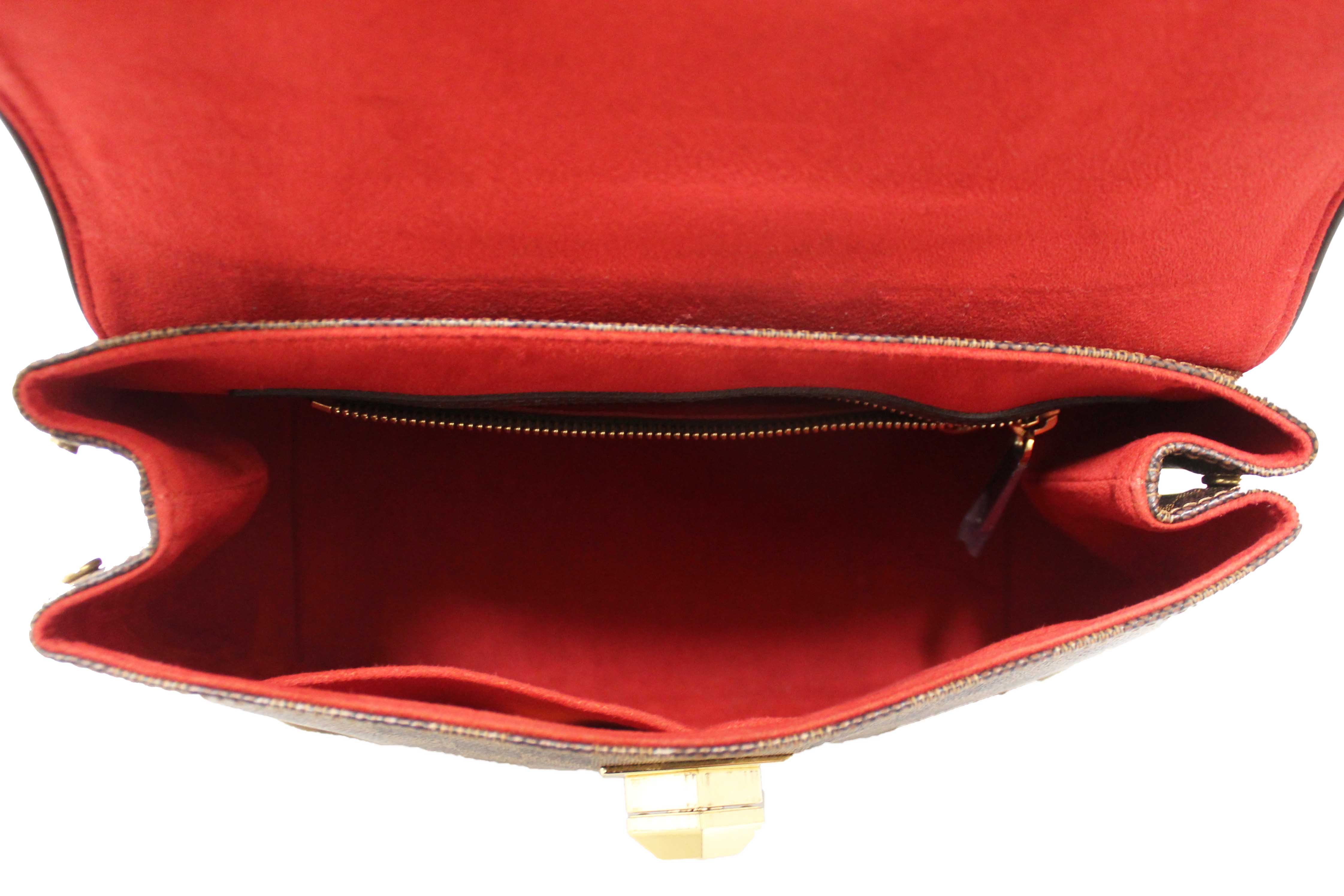 Authentic Louis Vuitton Damier Ebene Bergamo MM Shoulder Bag