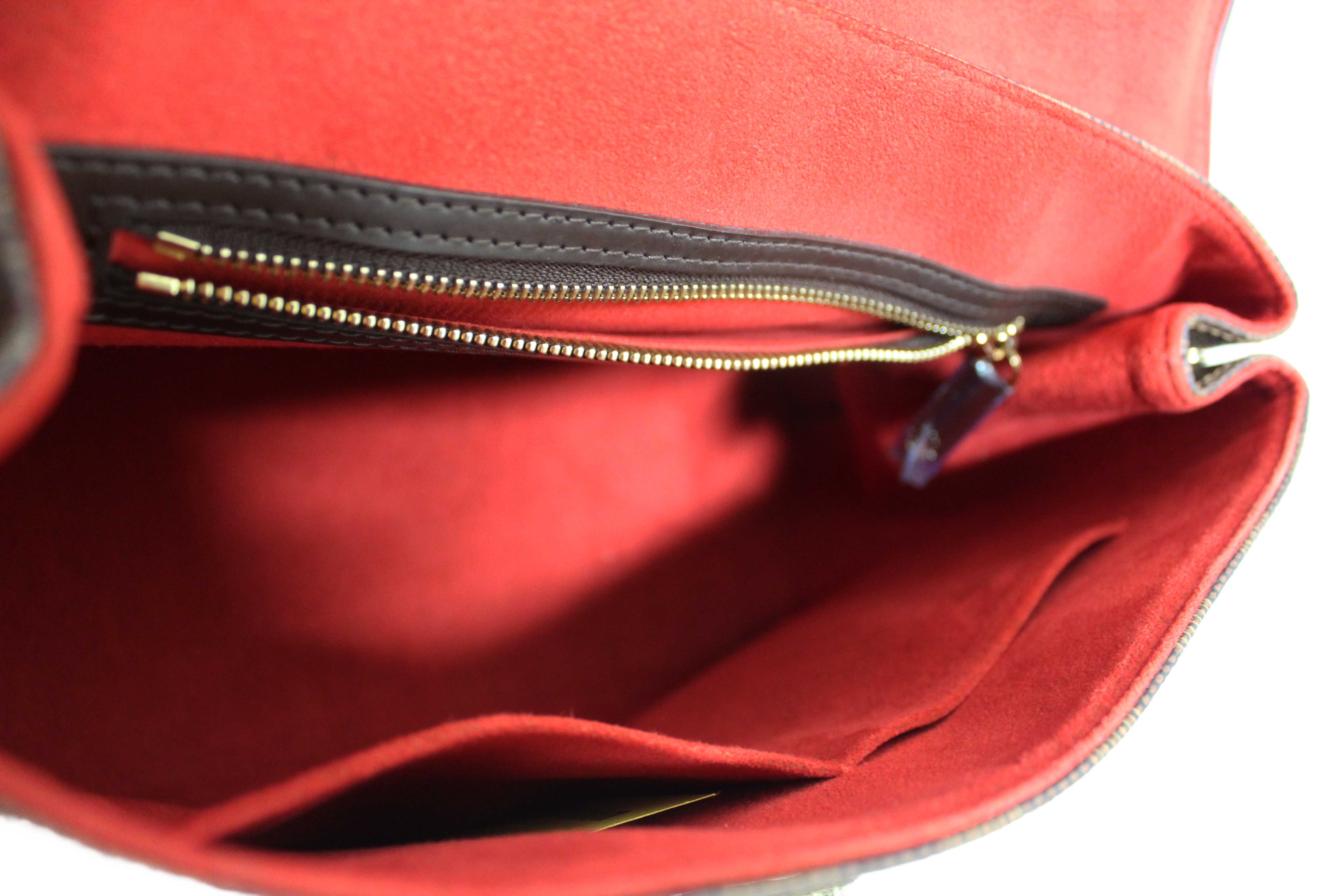 Authentic Louis Vuitton Damier Ebene Bergamo MM Shoulder Bag