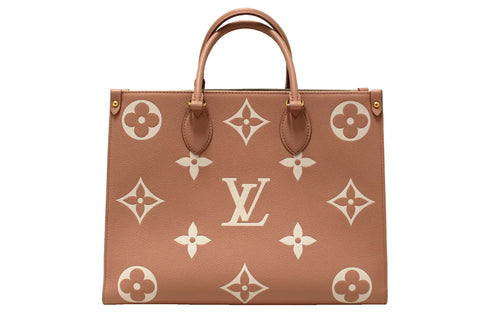 Authentic Louis Vuitton Pink Monogram Empreinte Cowhide Leather OnTheGo MM Bag