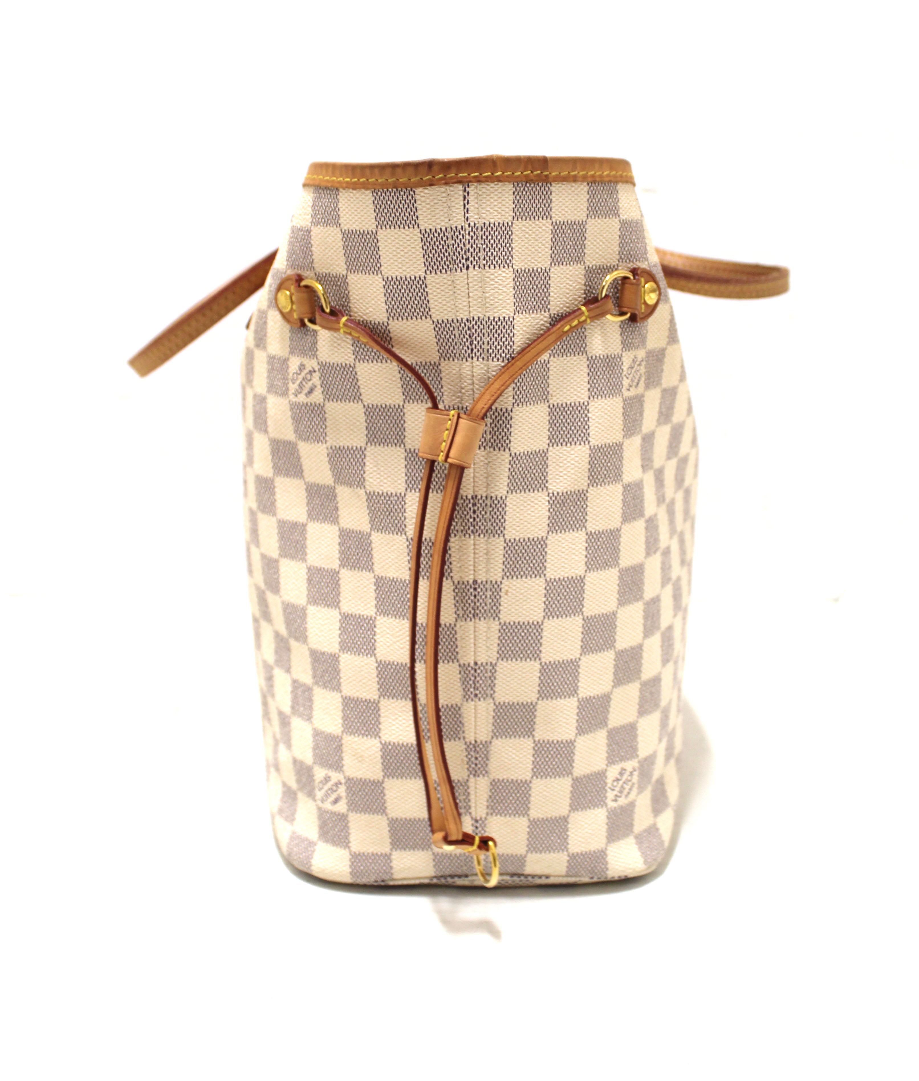 Authentic Louis Vuitton Damier Azur Neverfull MM Tote Shoulder Bag