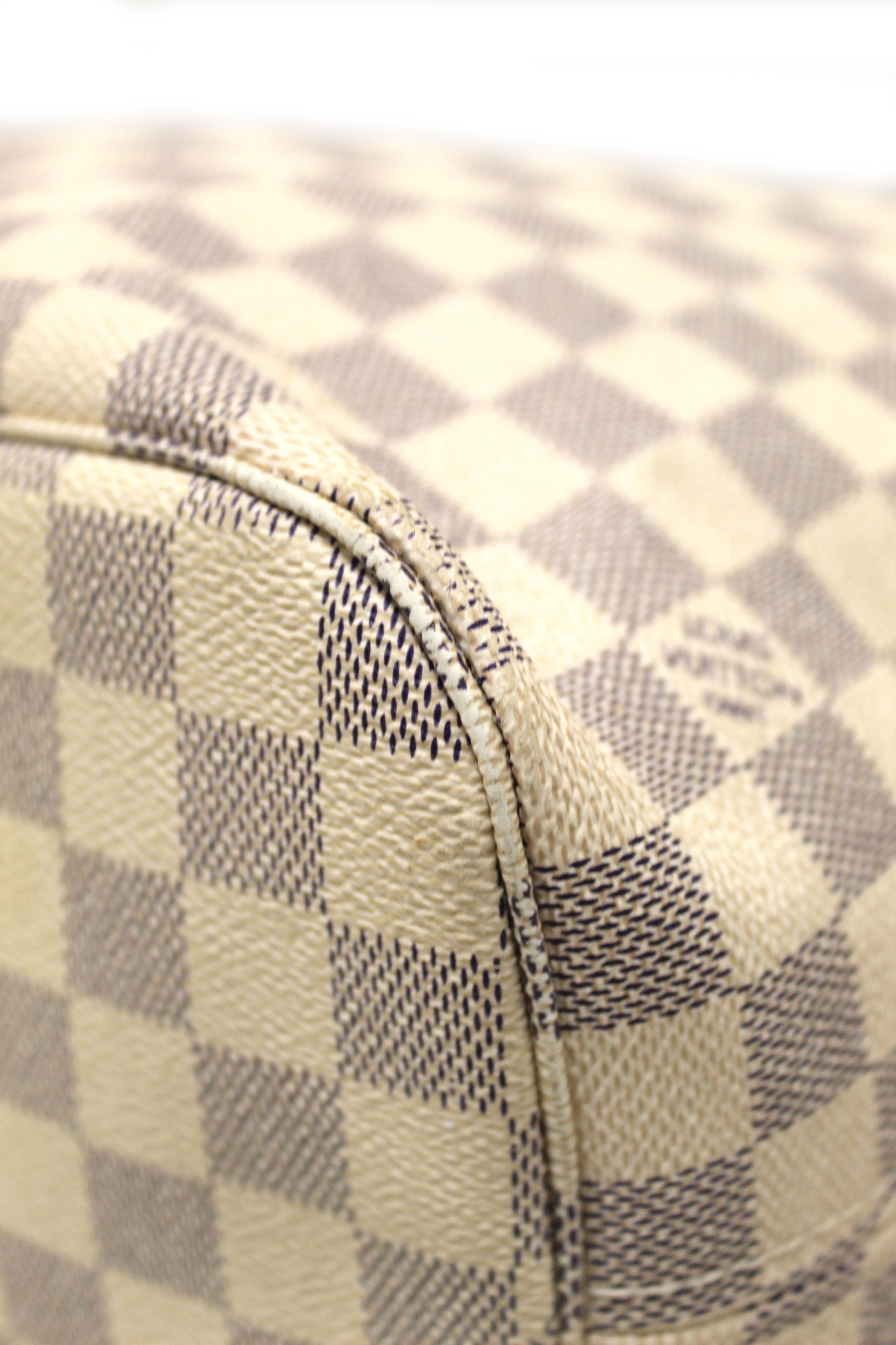Louis Vuitton Damier Azur Checker Leather Neverful D. Azur Tote Bag -  Cream/Grey