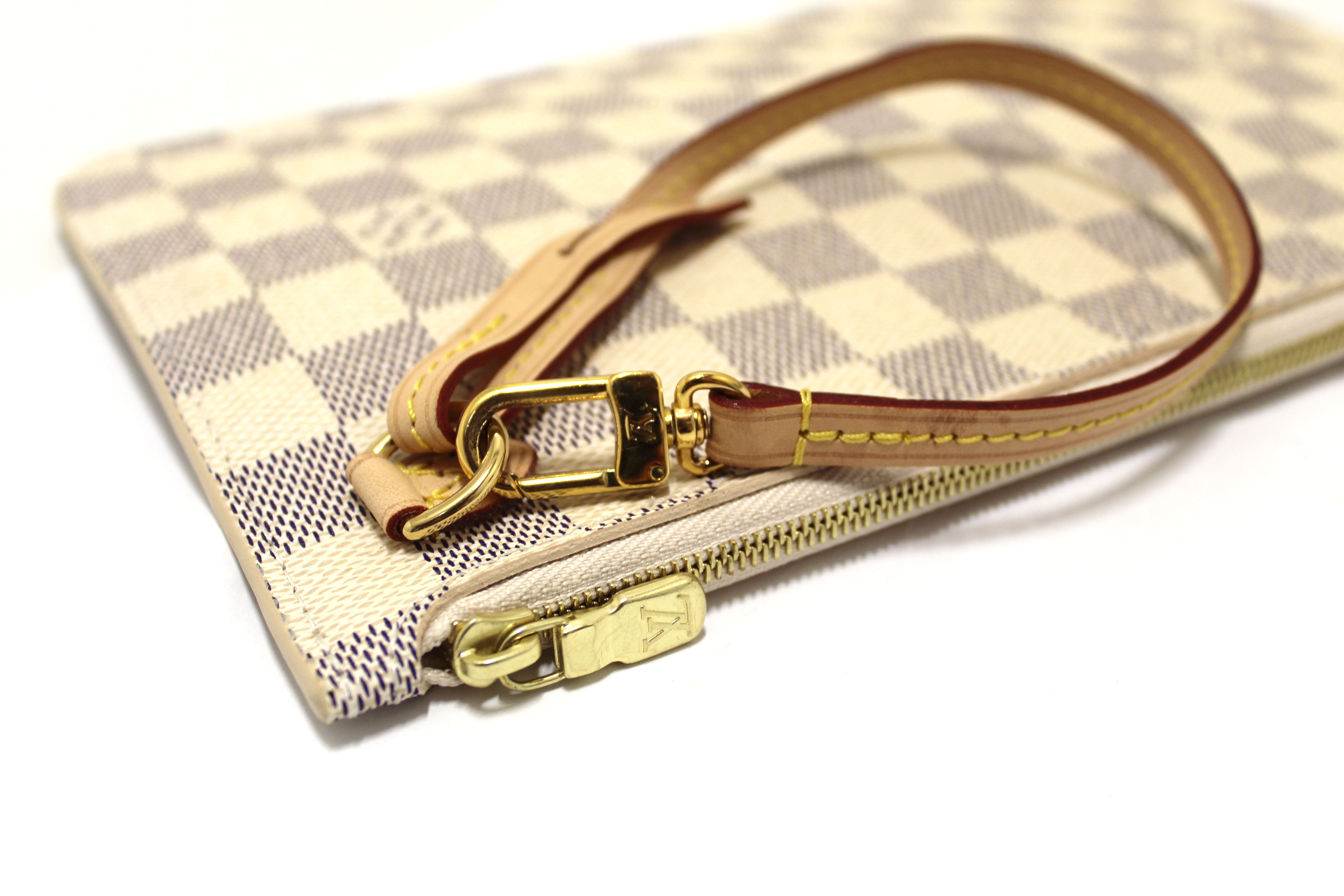 Louis Vuitton // Cream Damier Azur Neverfull MM Shoulder Bag – VSP
