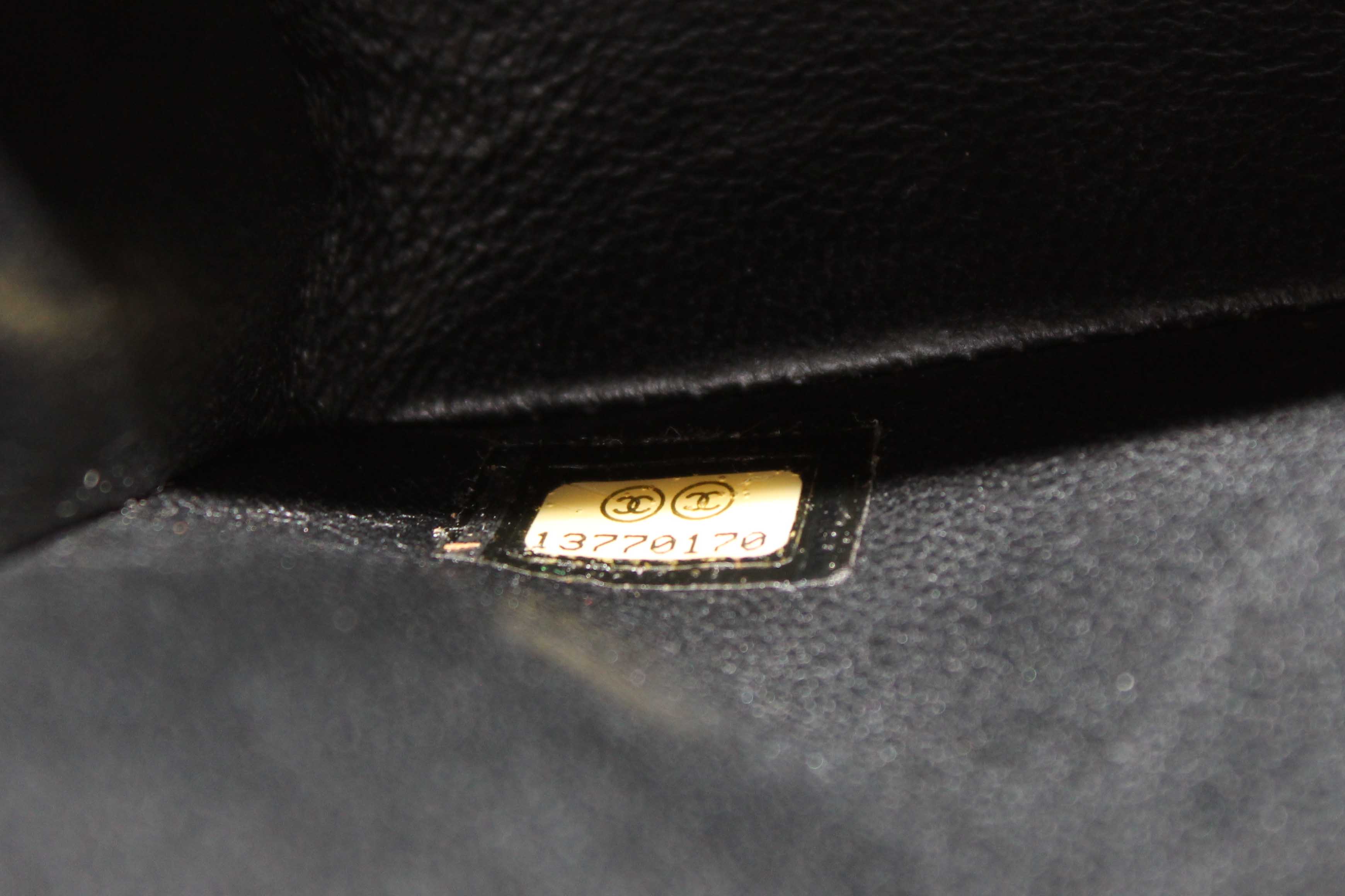 Authentic Chanel Classic Black Quilted Caviar Leather Classic Medium Double Flap Bag
