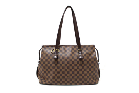 Authentic Louis Vuitton Damier Ebene Chelsea Tote Shoulder Bag