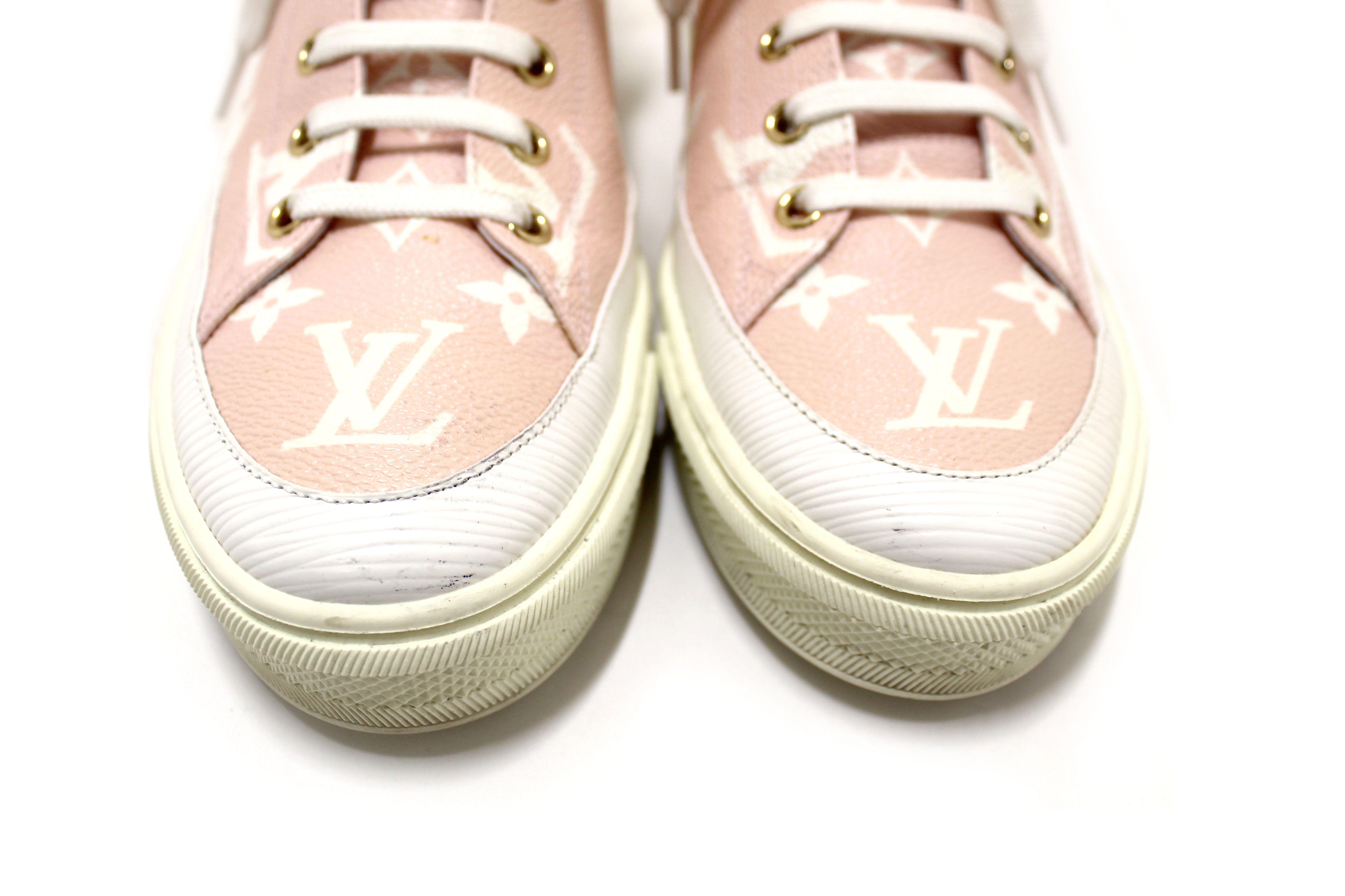 Authentic Louis Vuitton Rose Pink Monogram Giant Stellar High Top Sneakers Size 37