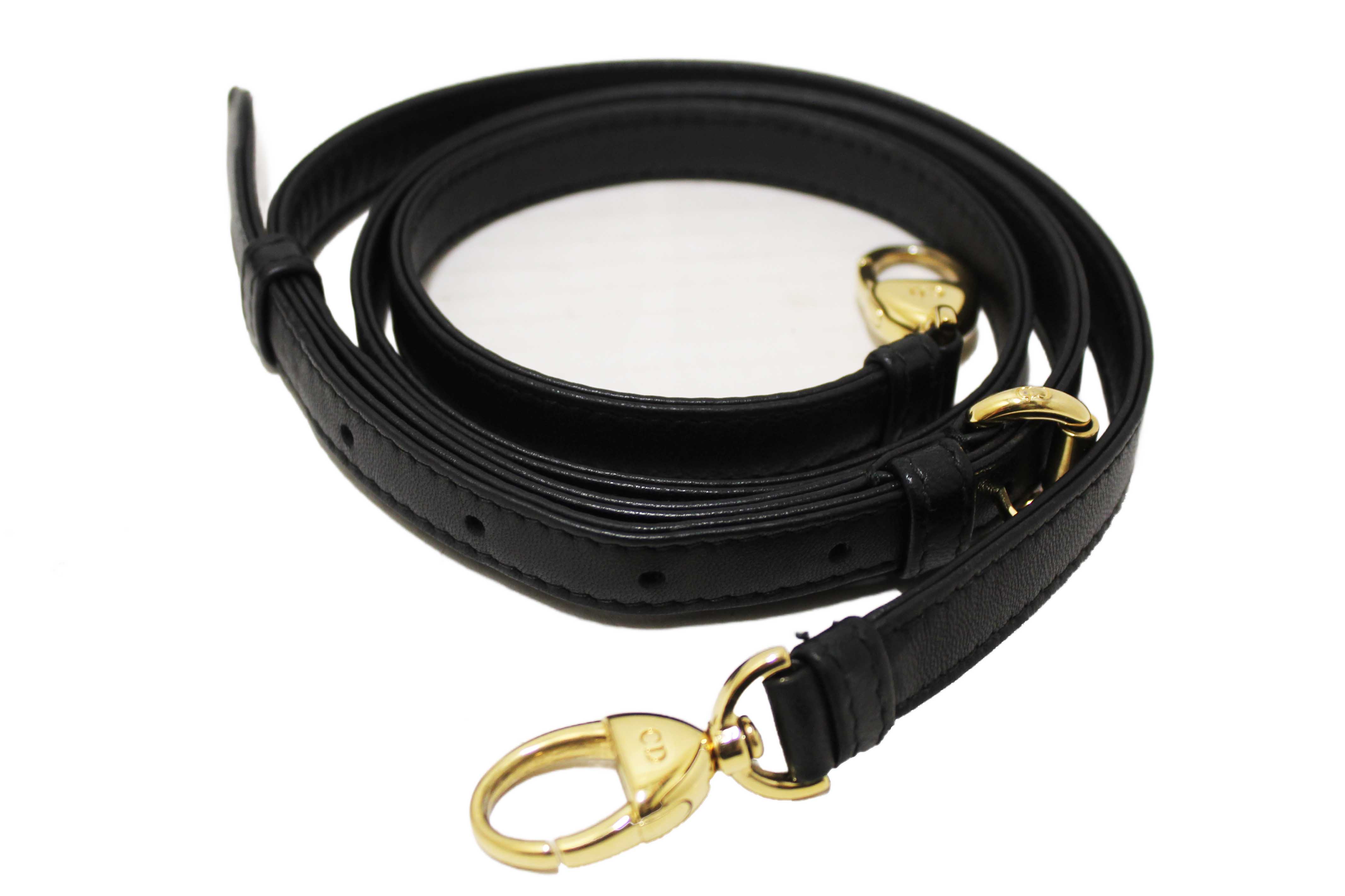 Authentic Christian Dior Black Cannage Lambskin Leather Mini Lady Dior Bag