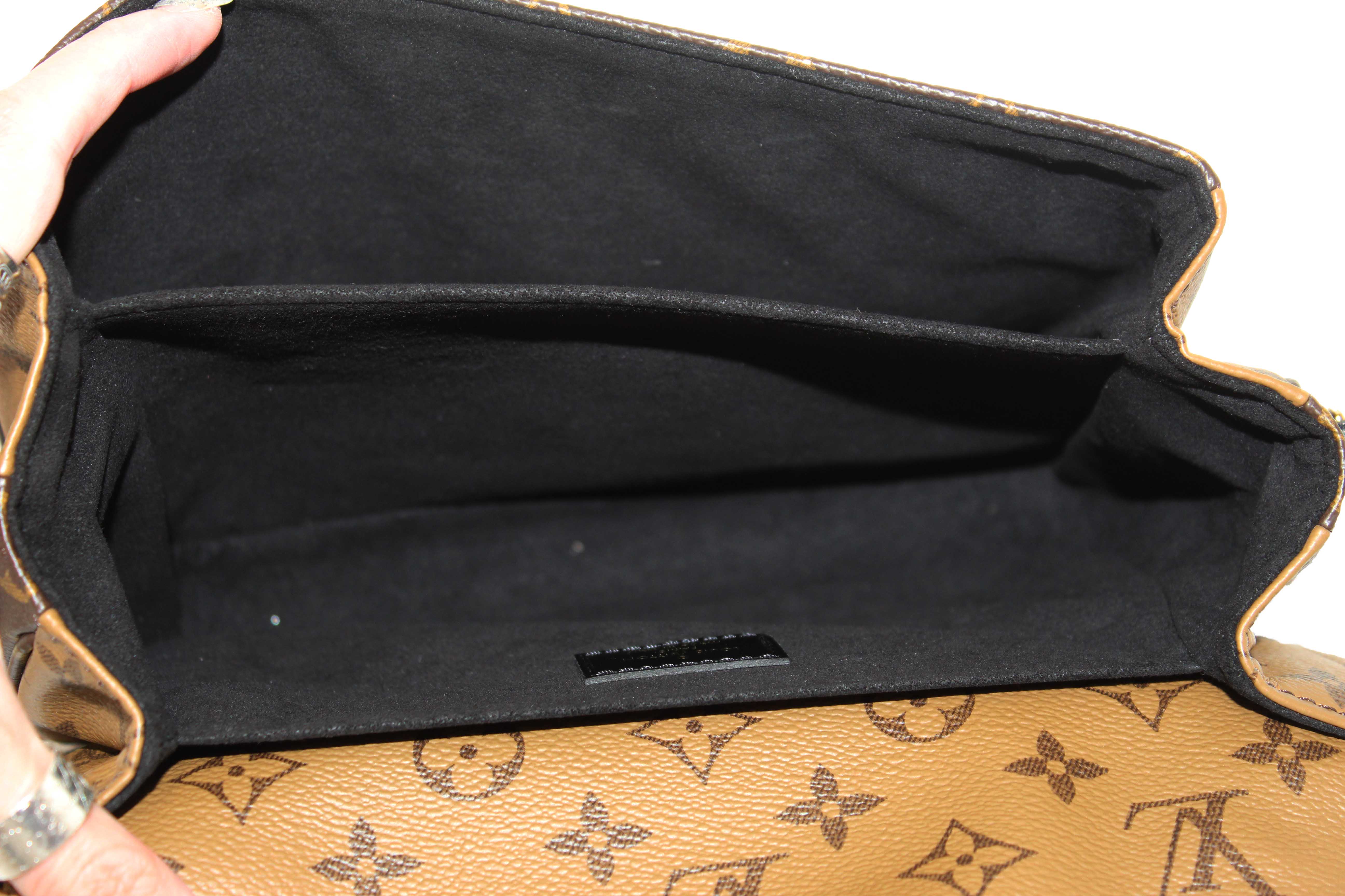 Authentic Louis Vuitton Classic Monogram Reverse Canvas Pochette Metis Bag