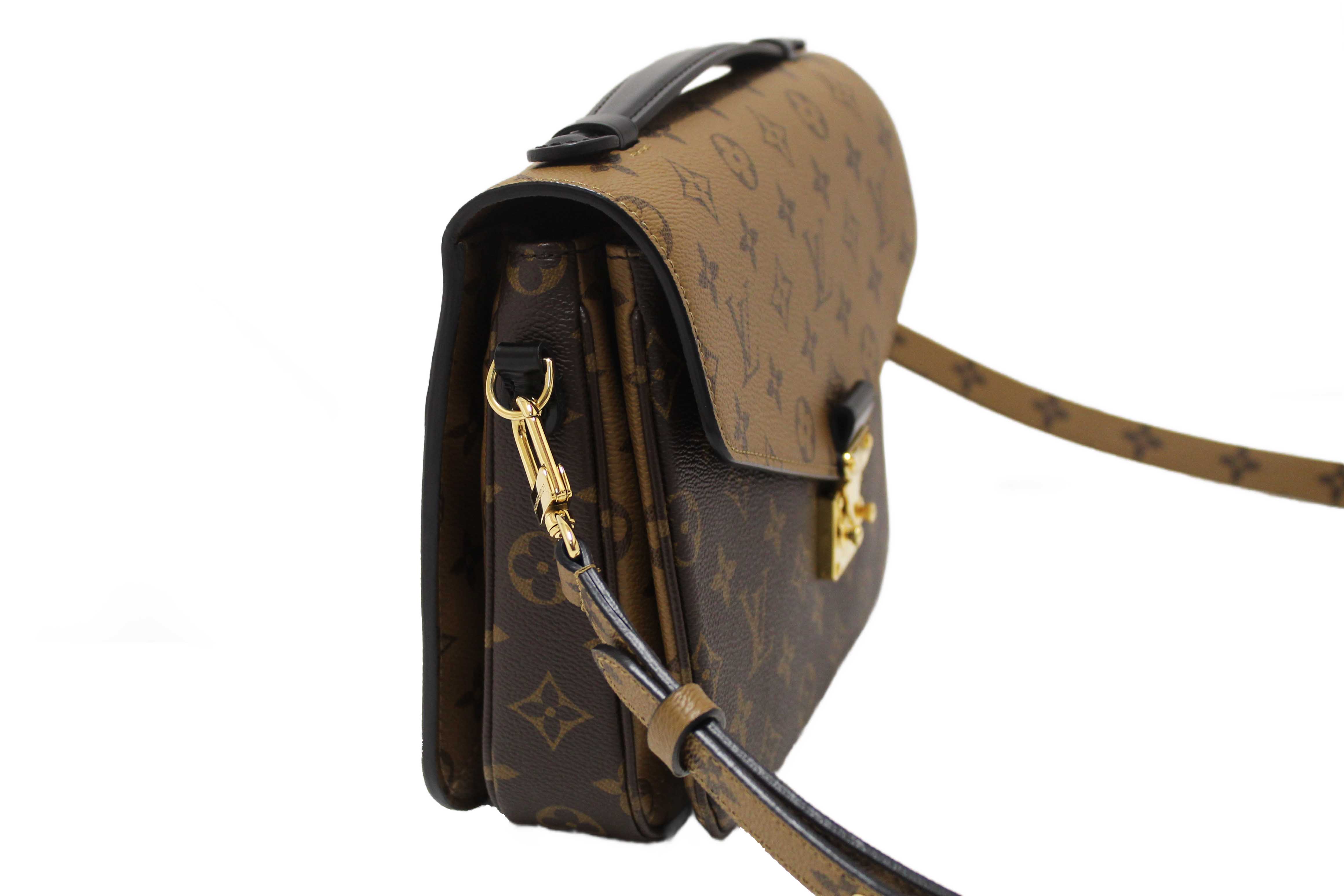 Authentic Louis Vuitton Classic Monogram Reverse Canvas Pochette Metis Bag