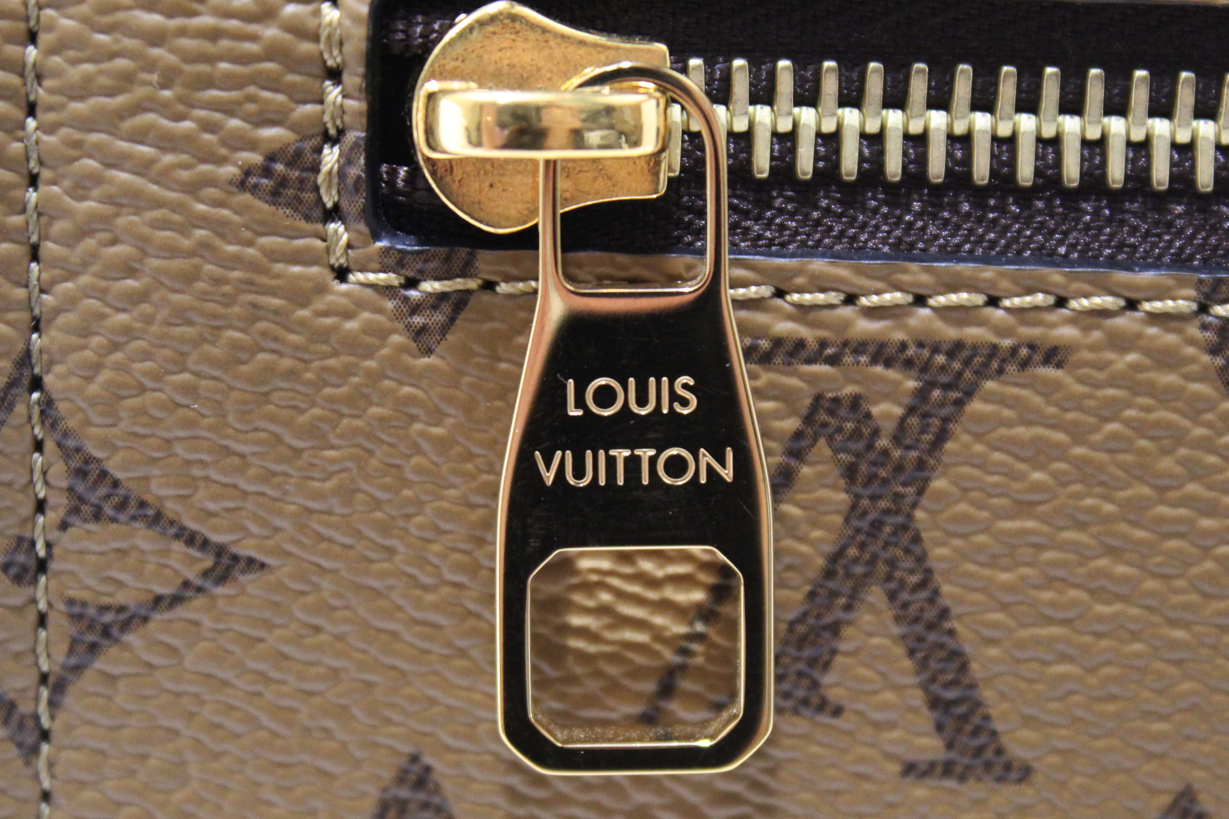 Authentic Louis Vuitton Classic Monogram Reverse Canvas Pochette Metis Bag