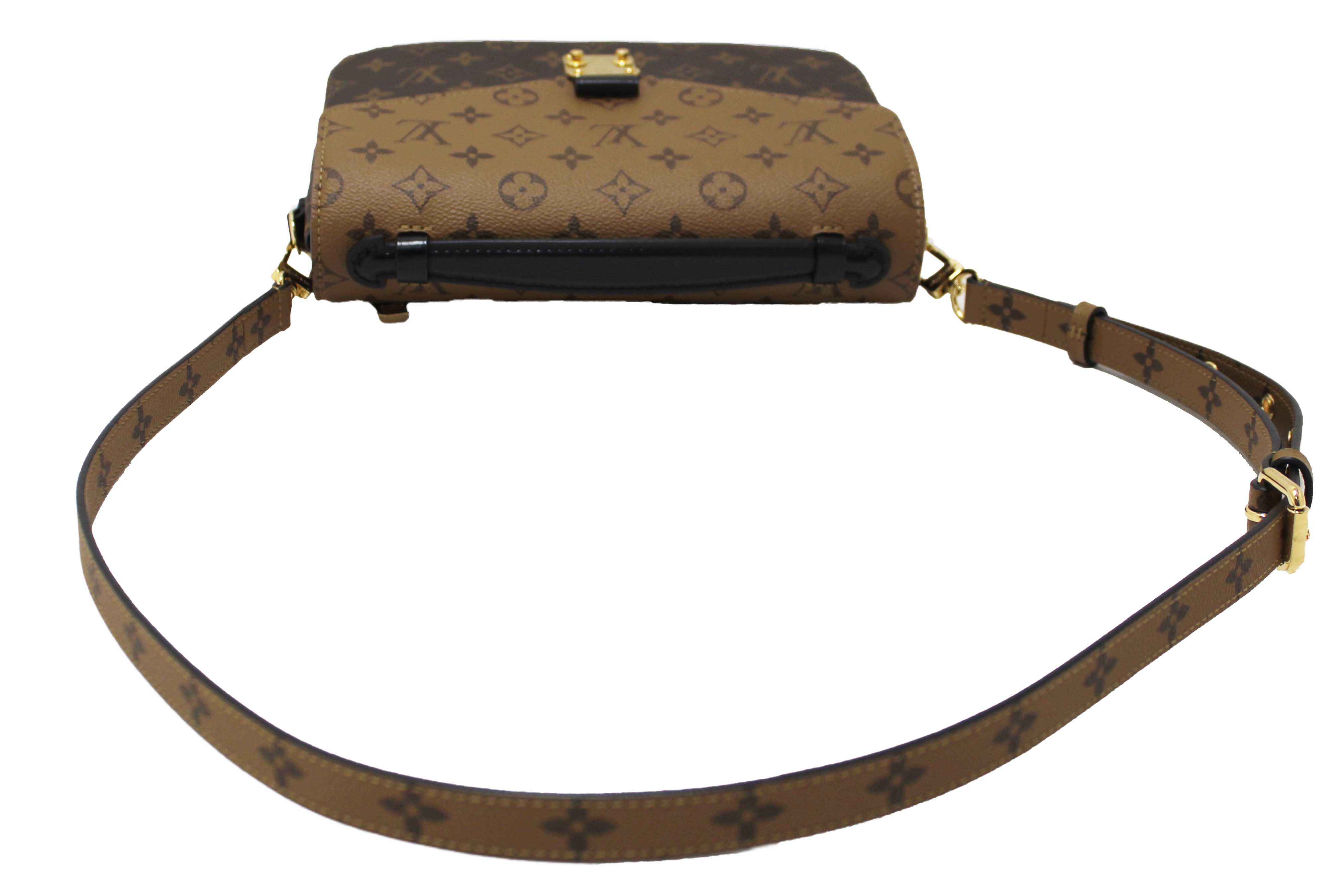 Authentic Louis Vuitton Classic Monogram Reverse Canvas Pochette Metis Bag