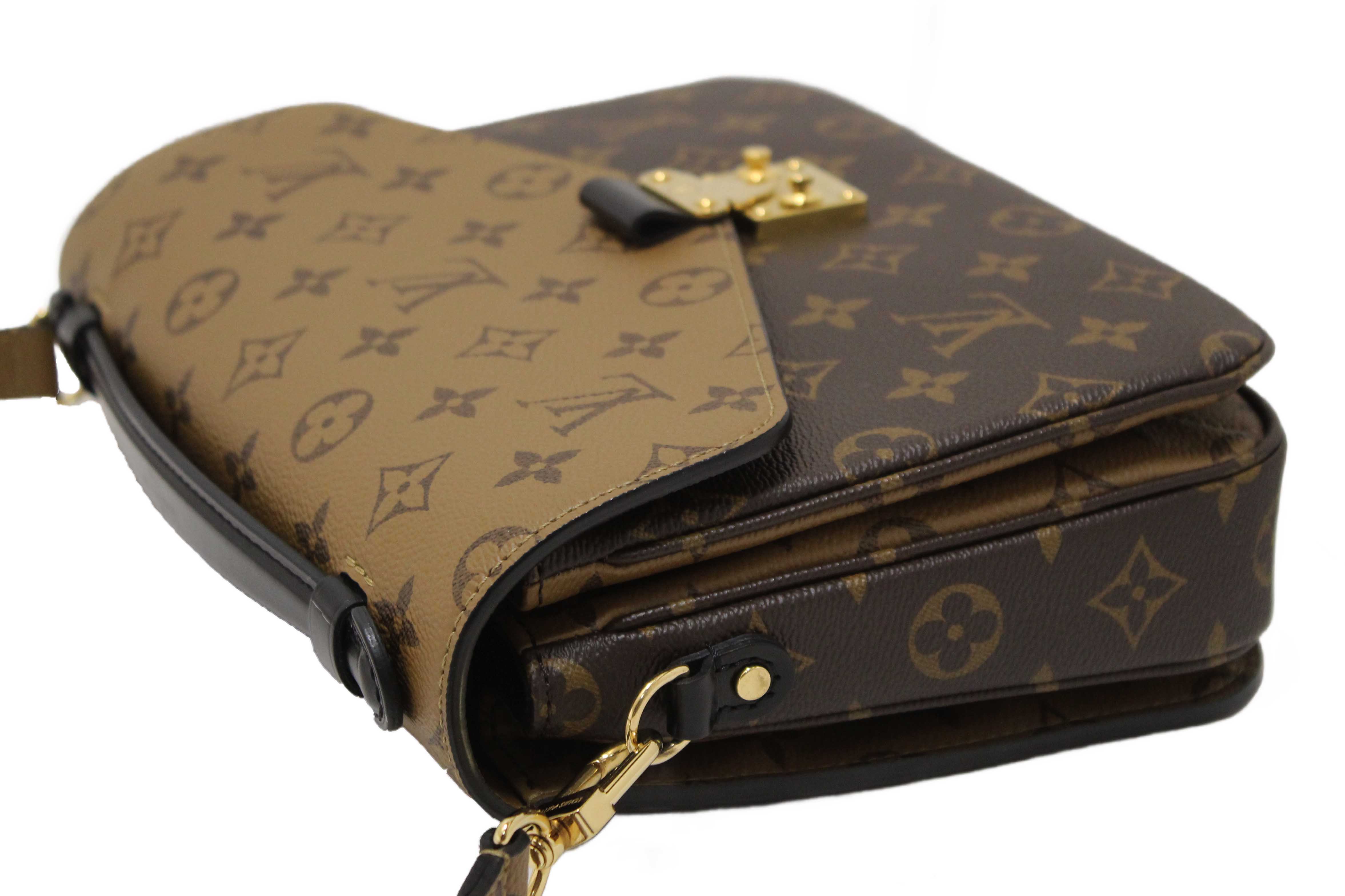 Authentic Louis Vuitton Classic Monogram Reverse Canvas Pochette Metis Bag