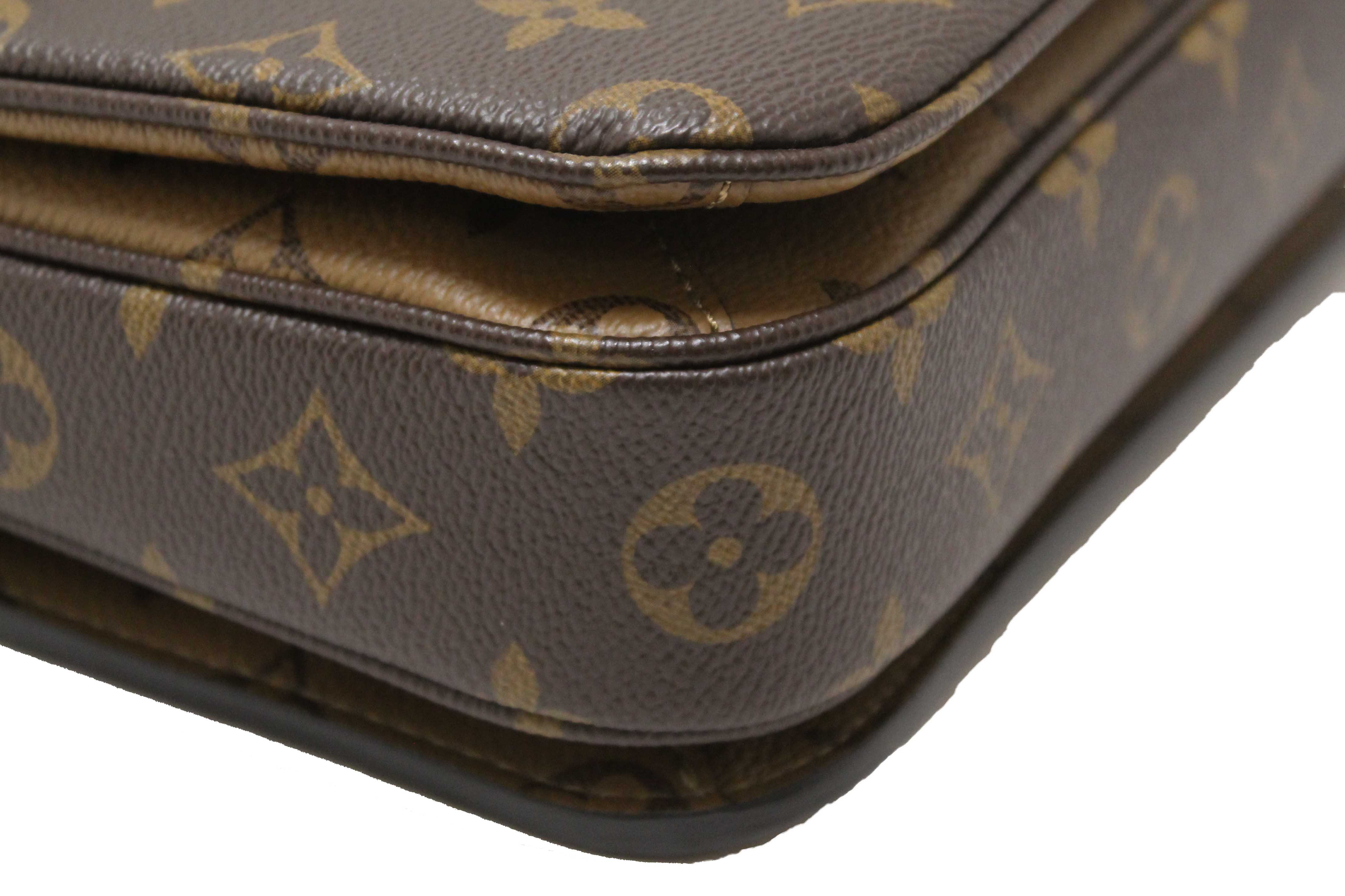 Authentic Louis Vuitton Classic Monogram Reverse Canvas Pochette Metis Bag