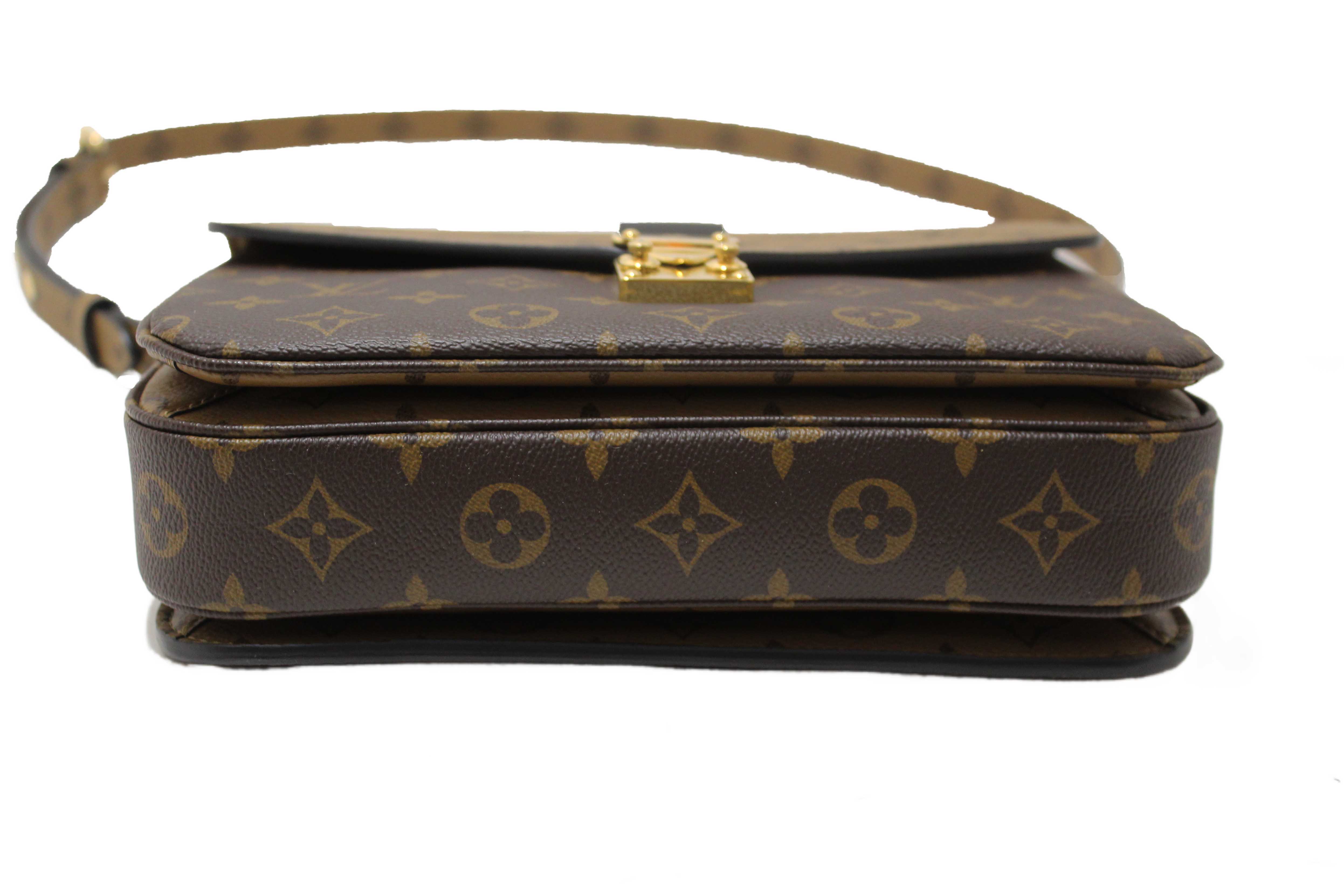 Authentic Louis Vuitton Classic Monogram Reverse Canvas Pochette Metis Bag