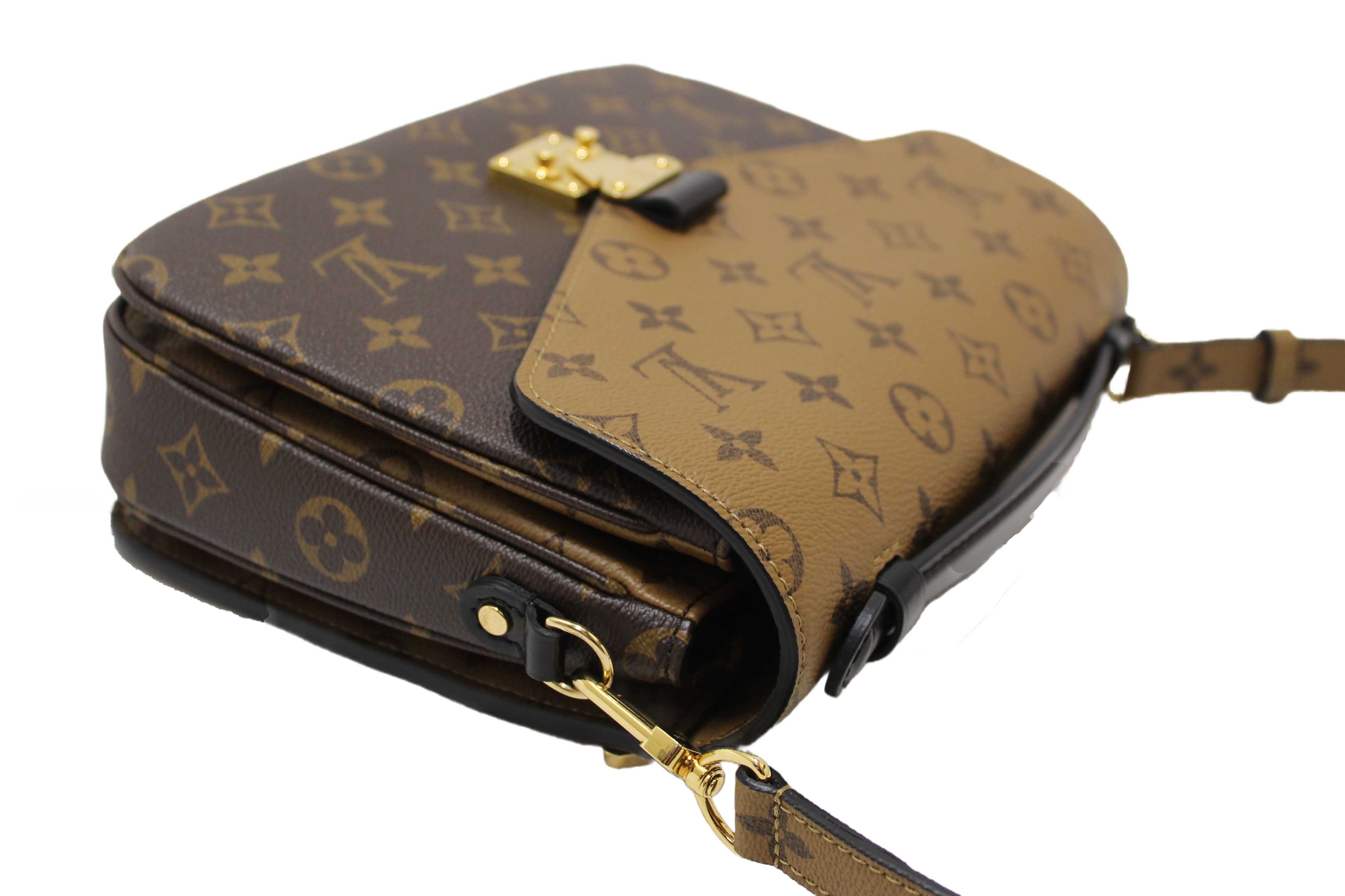 Authentic Louis Vuitton Classic Monogram Reverse Canvas Pochette Metis Bag