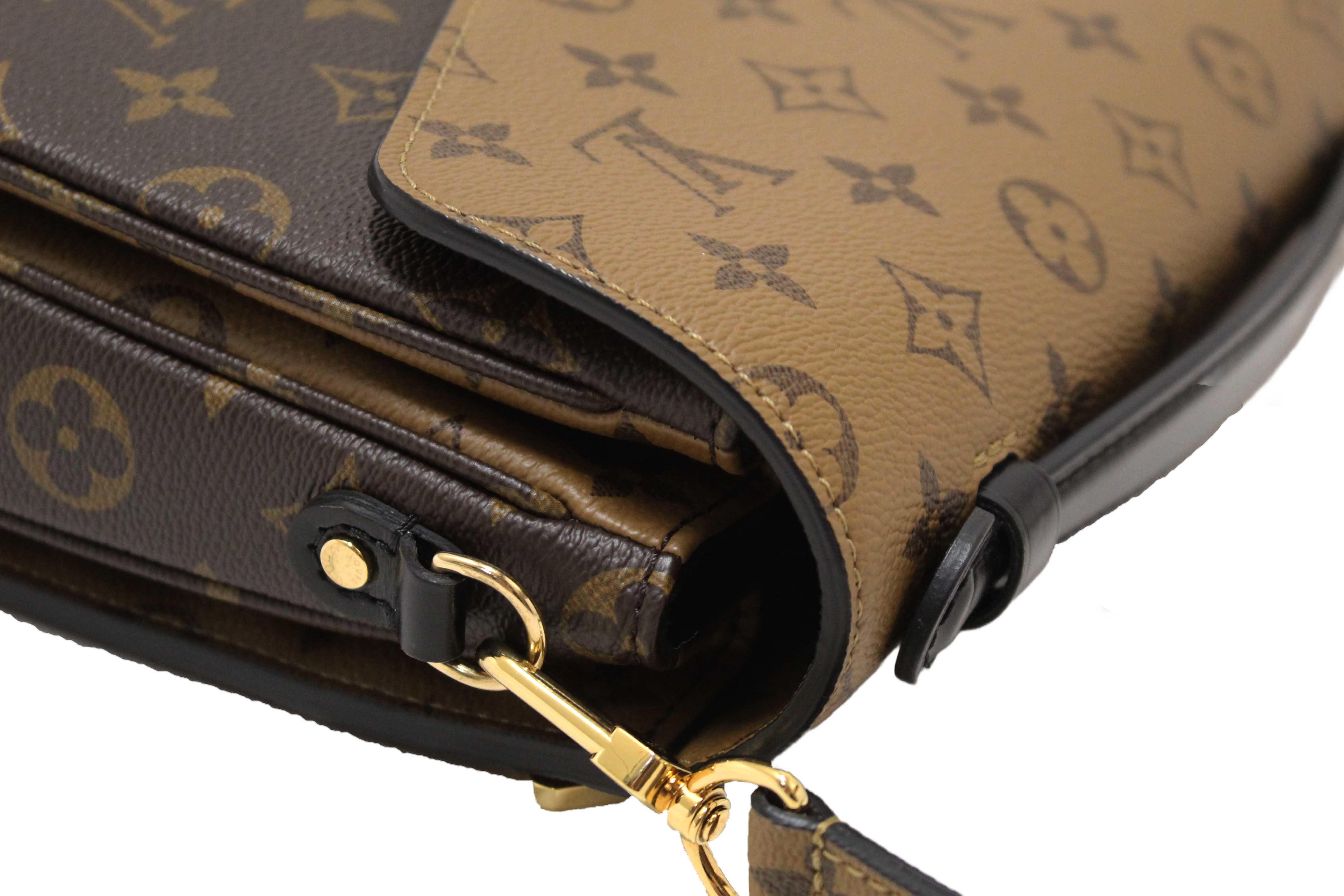 Authentic Louis Vuitton Classic Monogram Reverse Canvas Pochette Metis Bag