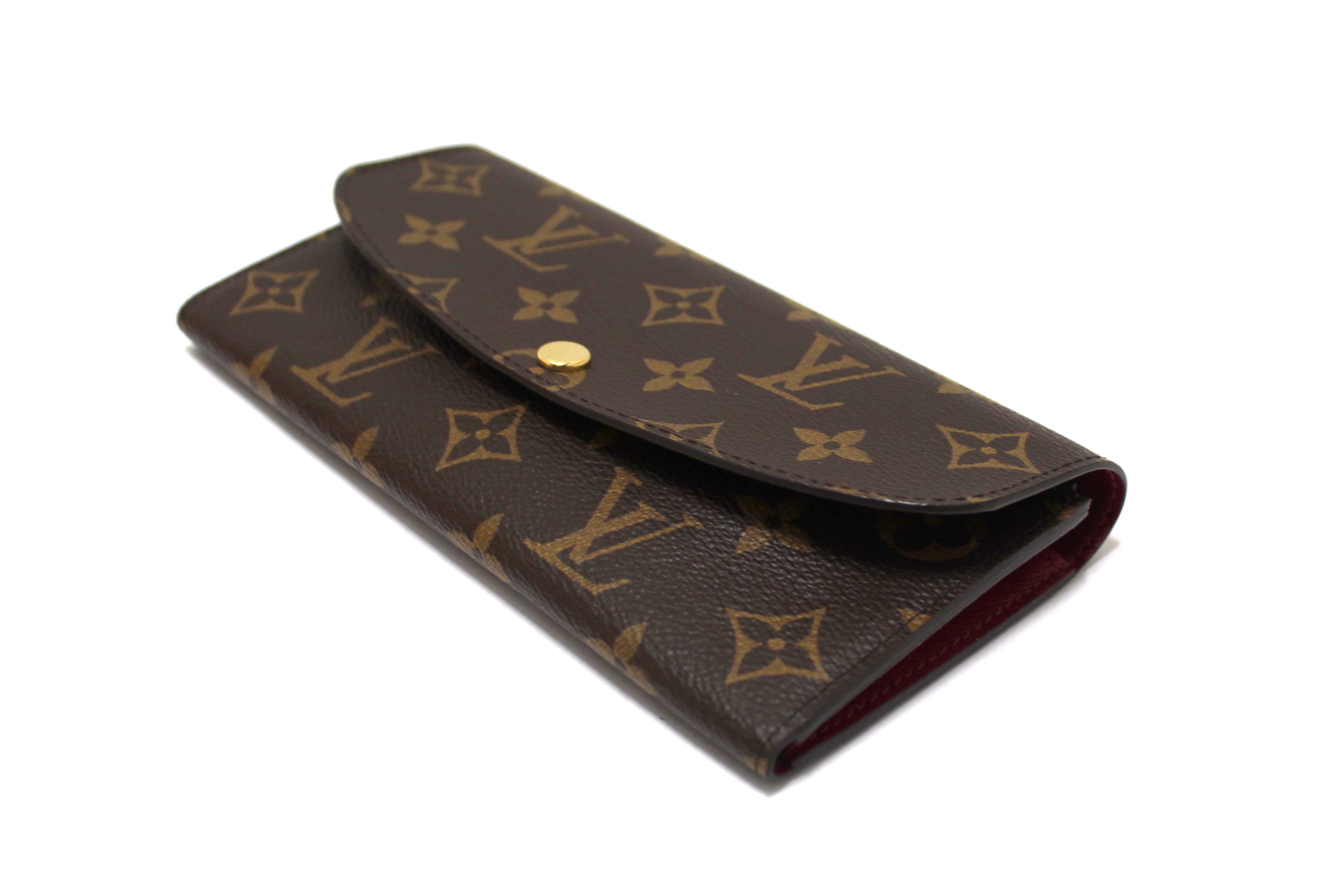 Authentic Louis Vuitton Classic Monogram Canvas Emilie Wallet Fuchsia