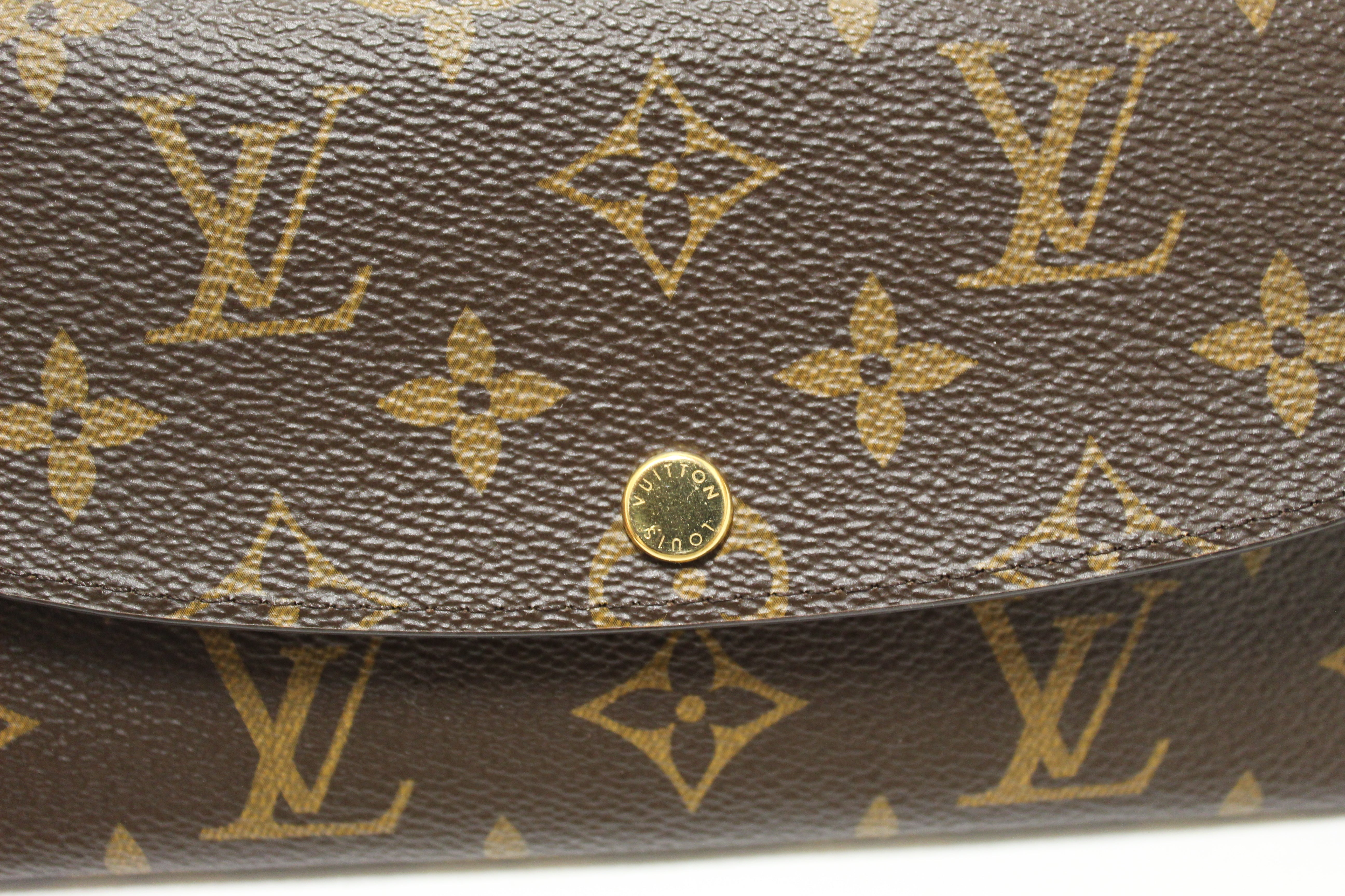 Authentic Louis Vuitton Classic Monogram Canvas Emilie Wallet Fuchsia