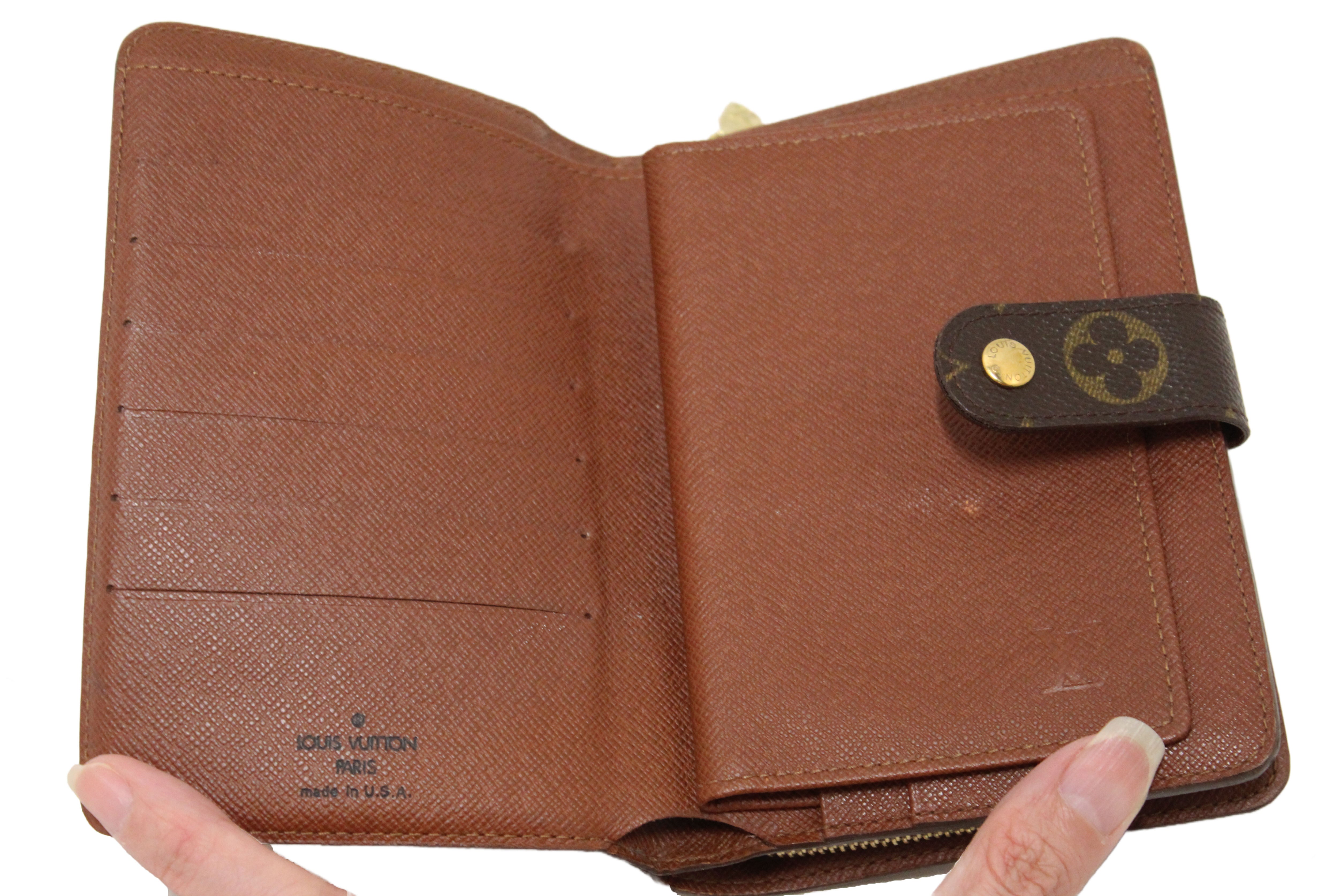 Authentic Louis Vuitton Monogram Vintage Porte Papier Zipper Wallet with Insert