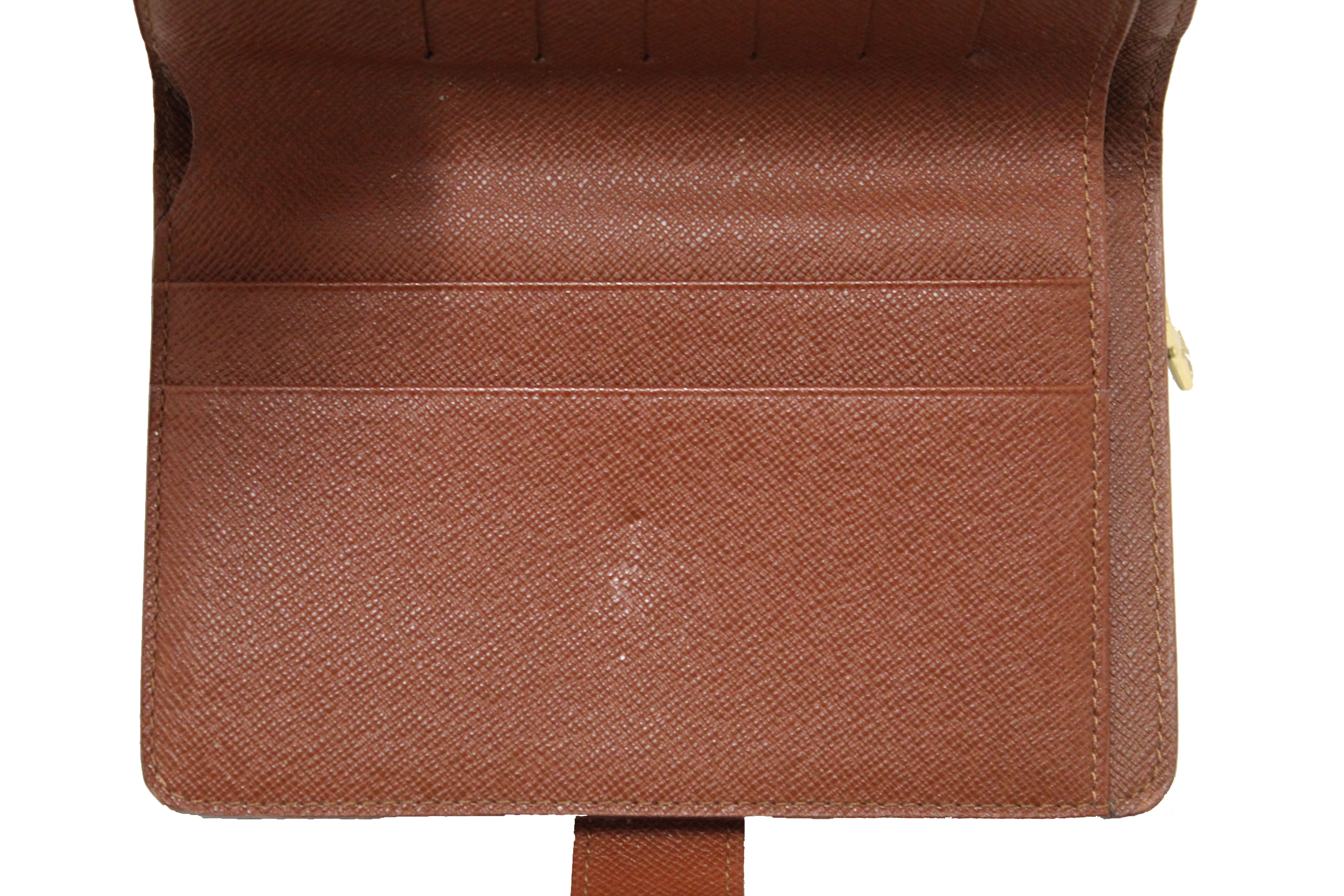 Authentic Louis Vuitton Monogram Vintage Porte Papier Zipper Wallet with Insert