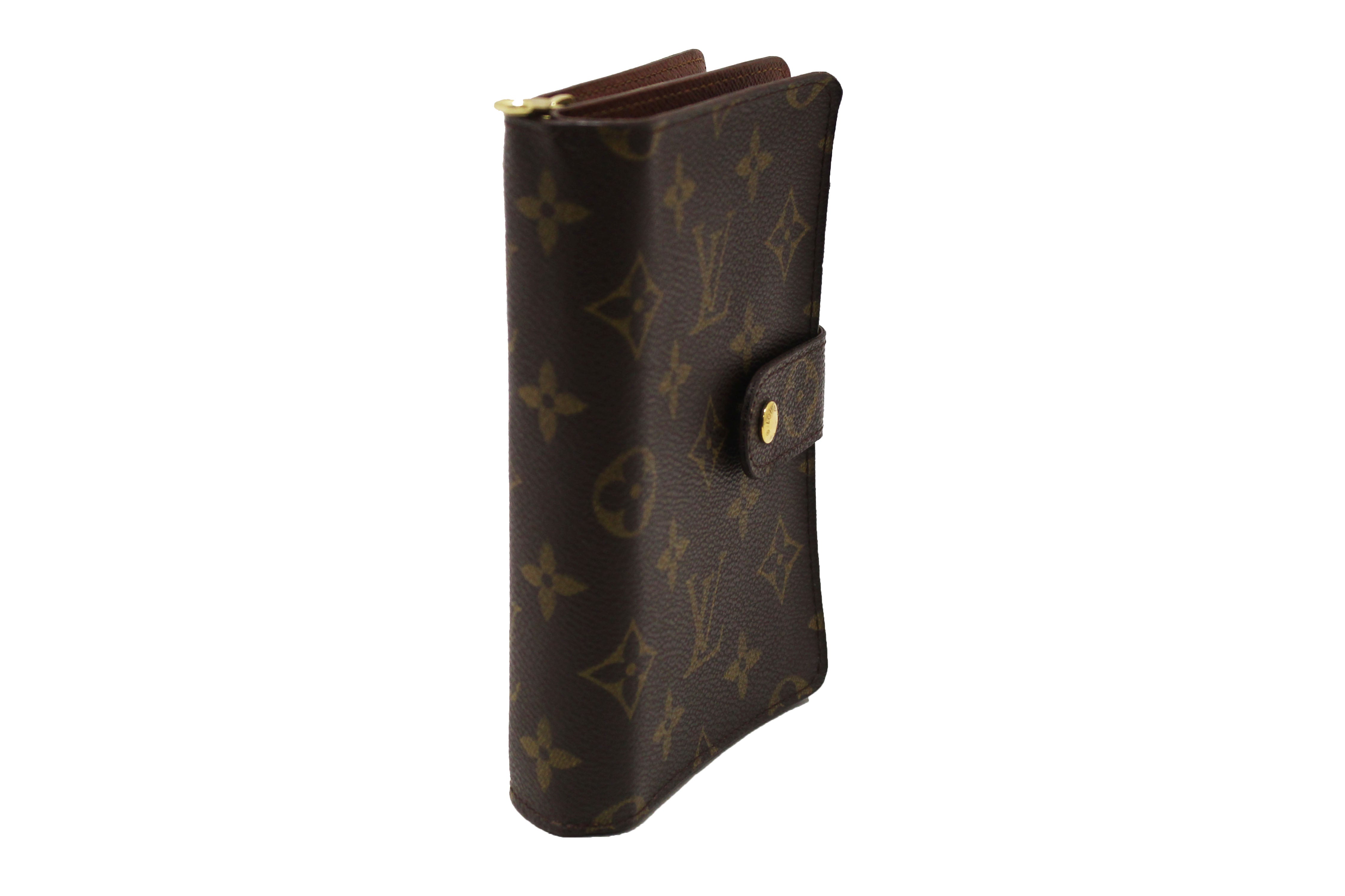 Authentic Louis Vuitton Monogram Vintage Porte Papier Zipper Wallet with Insert