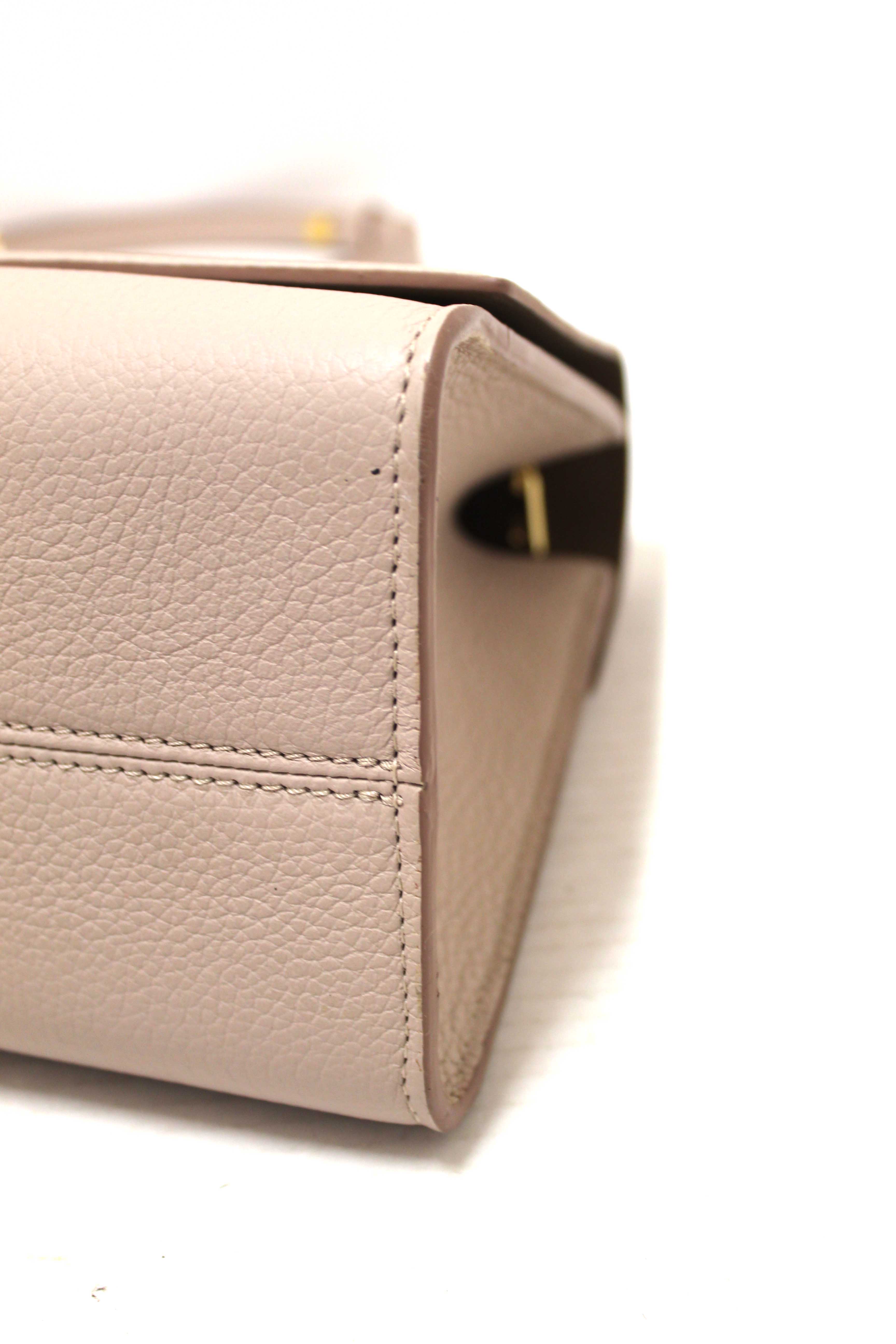 Authentic Louis Vuitton Greige Grey Taurillon Leather Twist One Handle MM Bag
