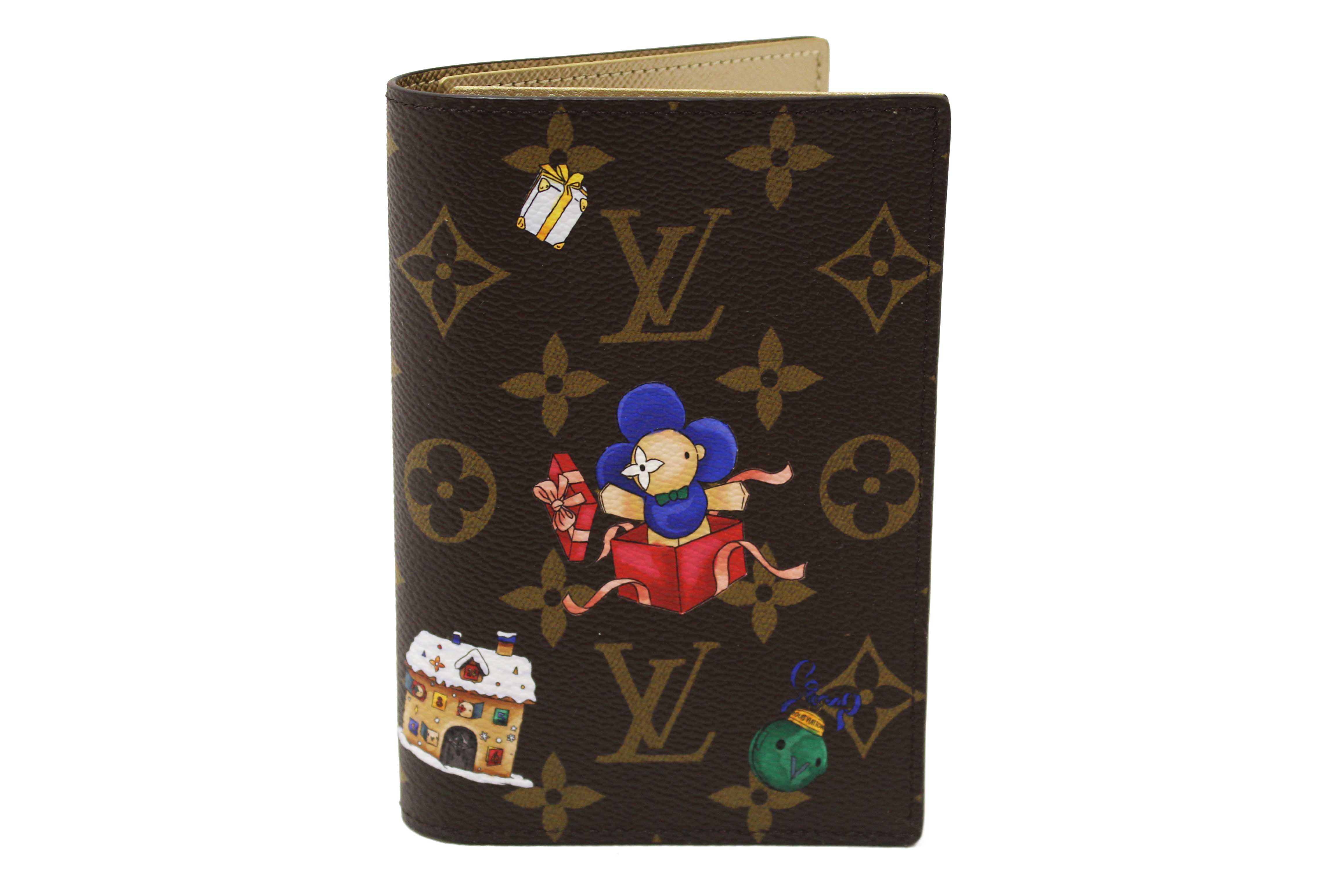 Authentic NEW Louis Vuitton Classic Monogram with  Vivienne Winter Holiday Collection Passport Cover