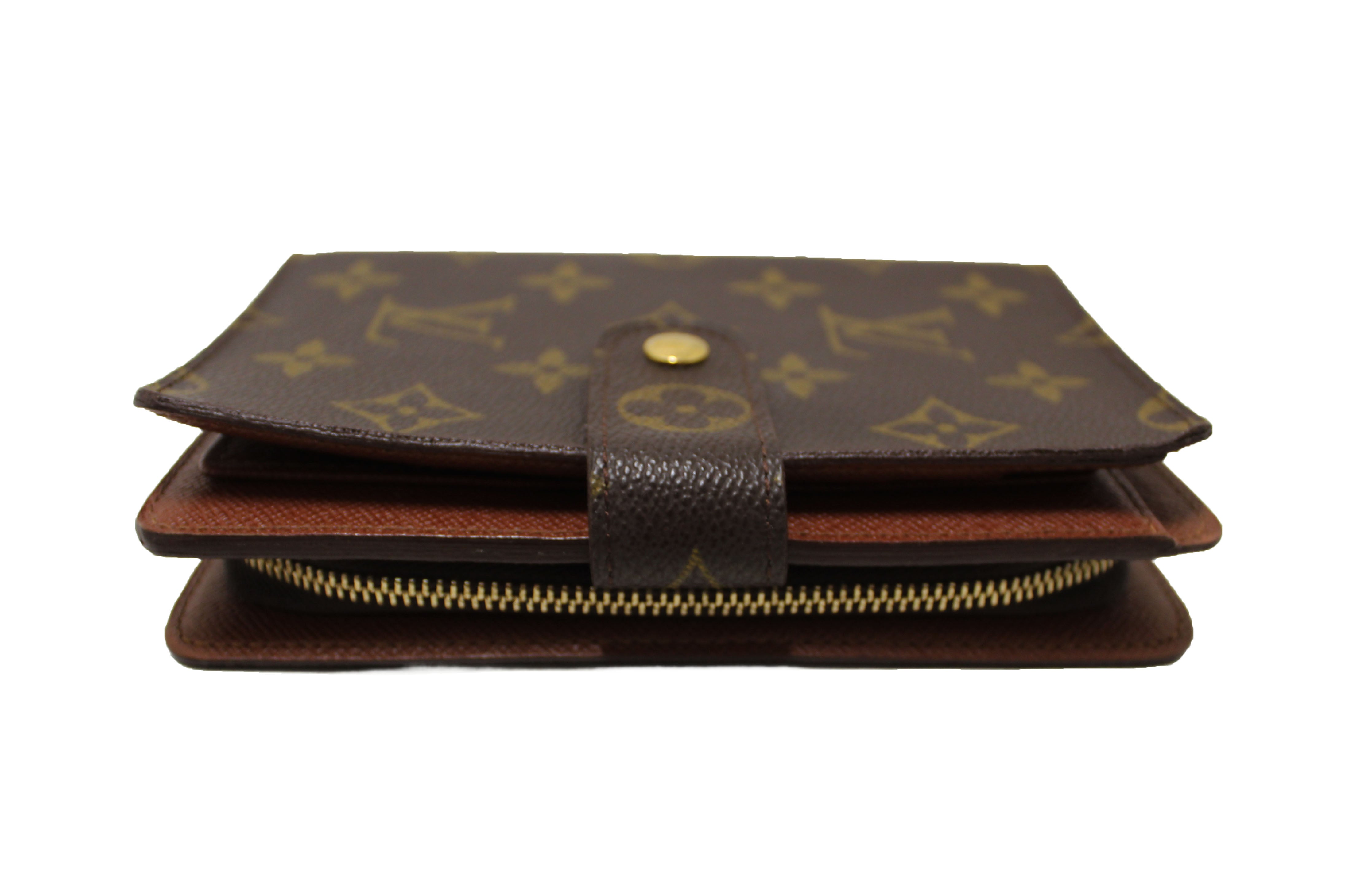Authentic Louis Vuitton Monogram Vintage Porte Papier Zipper Wallet with Insert