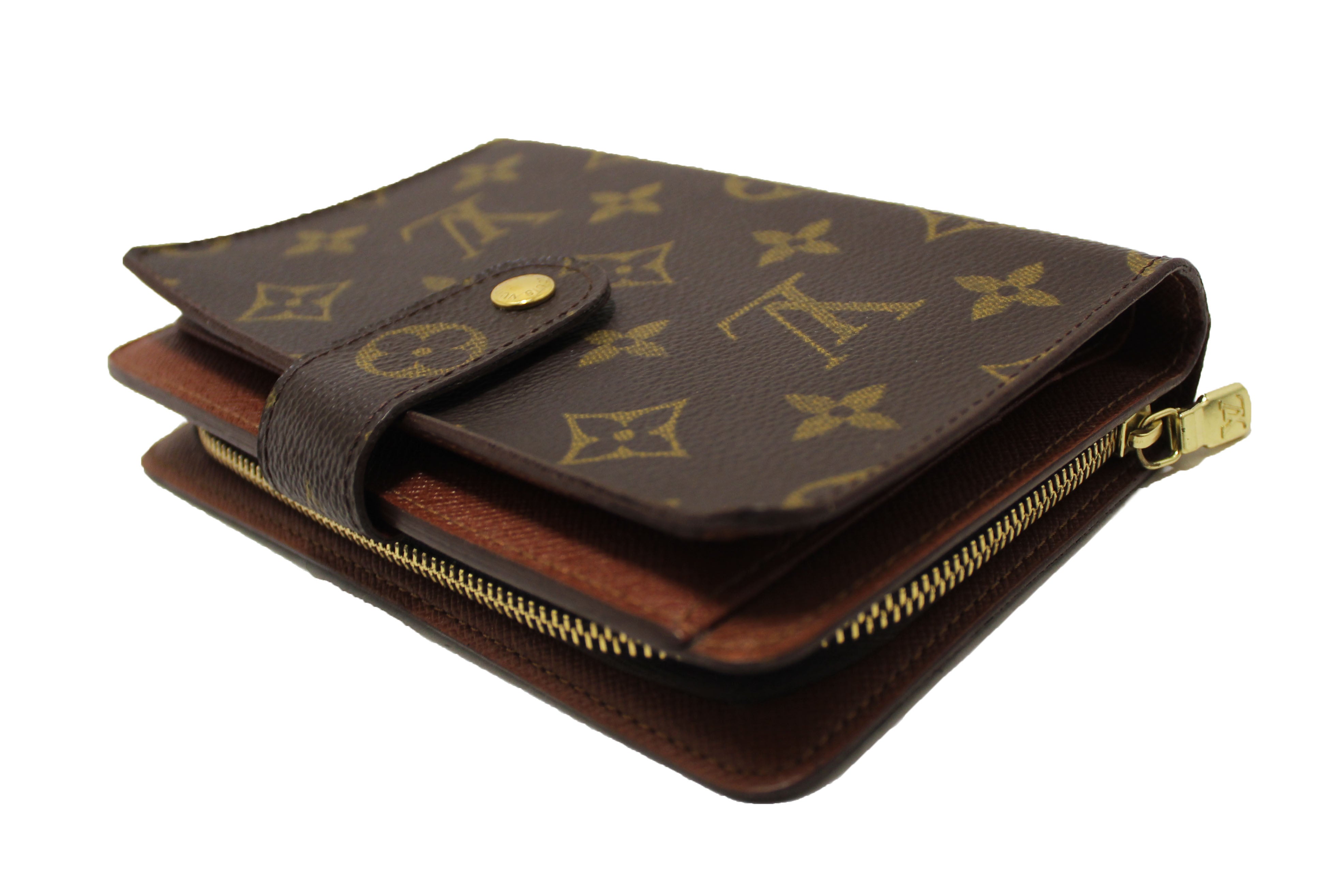 Authentic Louis Vuitton Monogram Vintage Porte Papier Zipper Wallet with Insert