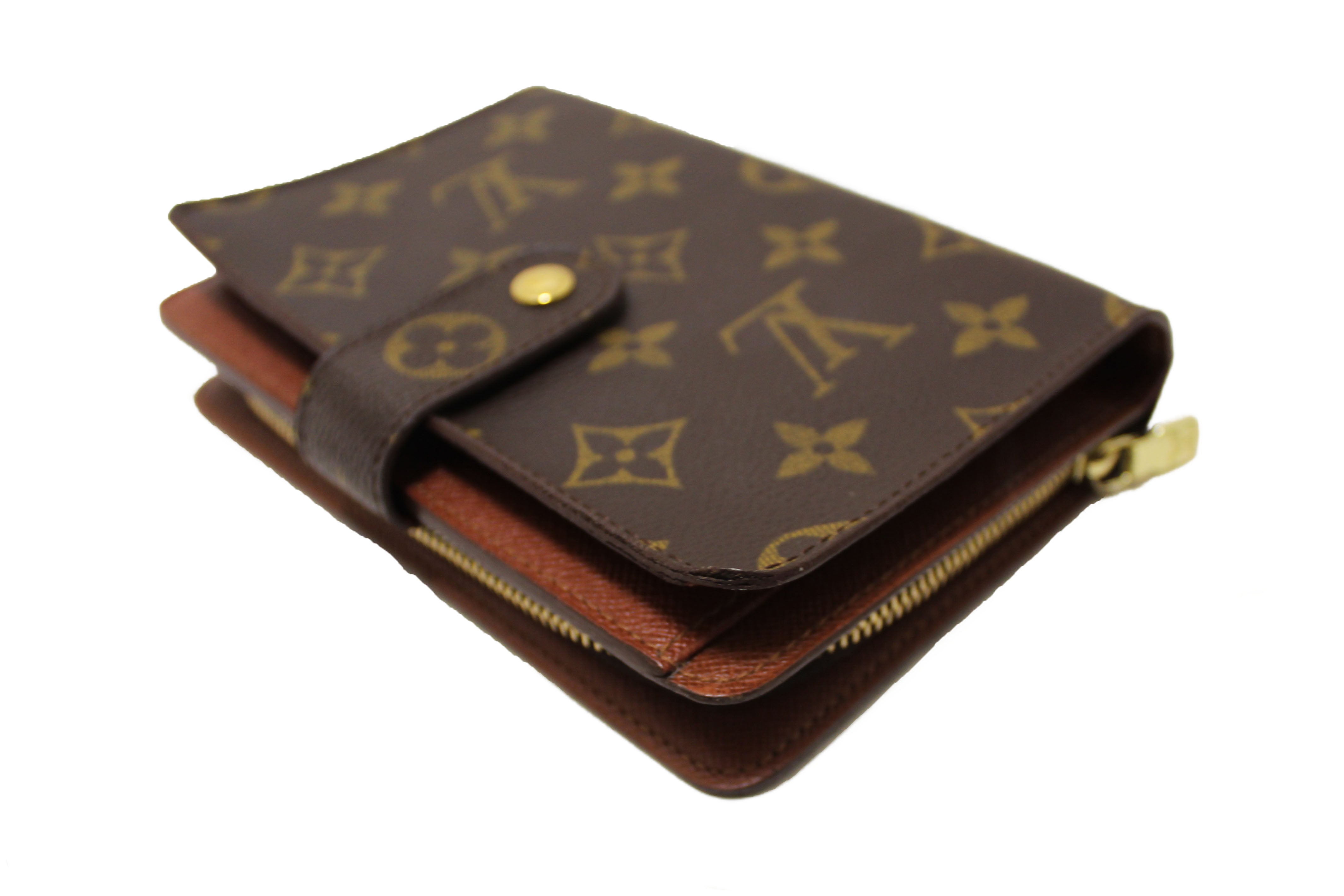 Authentic Louis Vuitton Monogram Vintage Porte Papier Zipper Wallet with Insert
