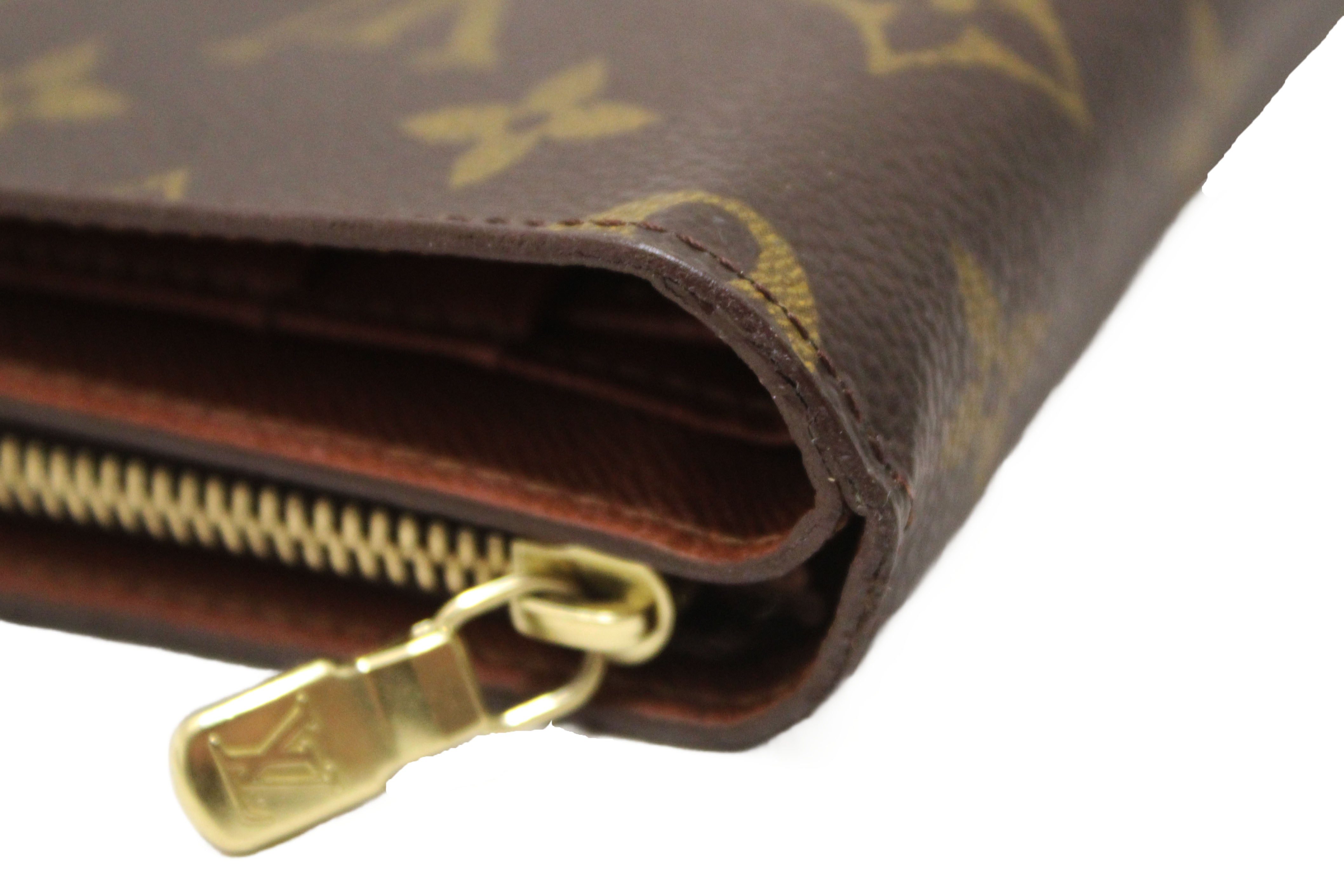 Authentic Louis Vuitton Monogram Vintage Porte Papier Zipper Wallet with Insert