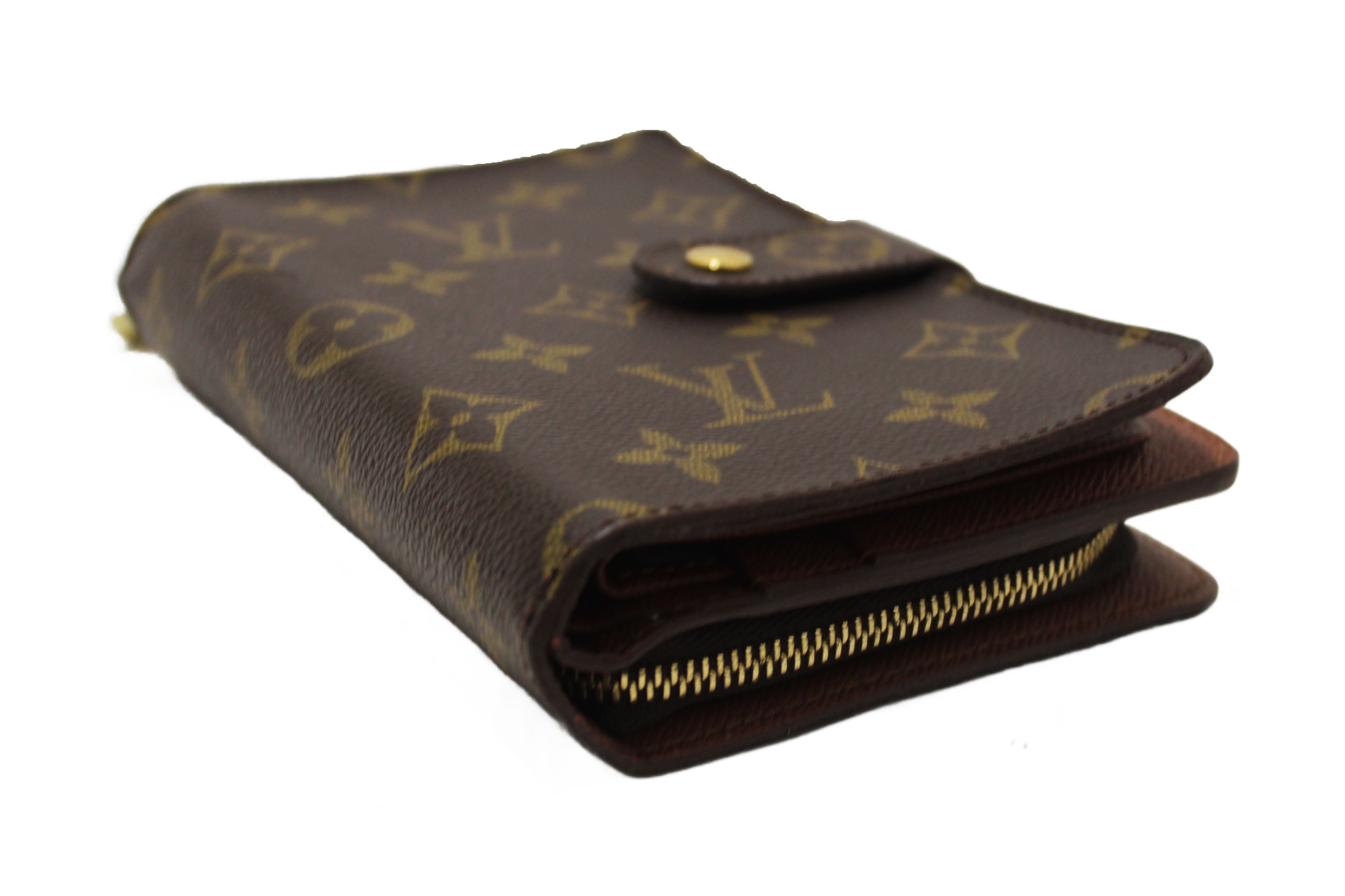 Authentic Louis Vuitton Monogram Vintage Porte Papier Zipper Wallet with Insert