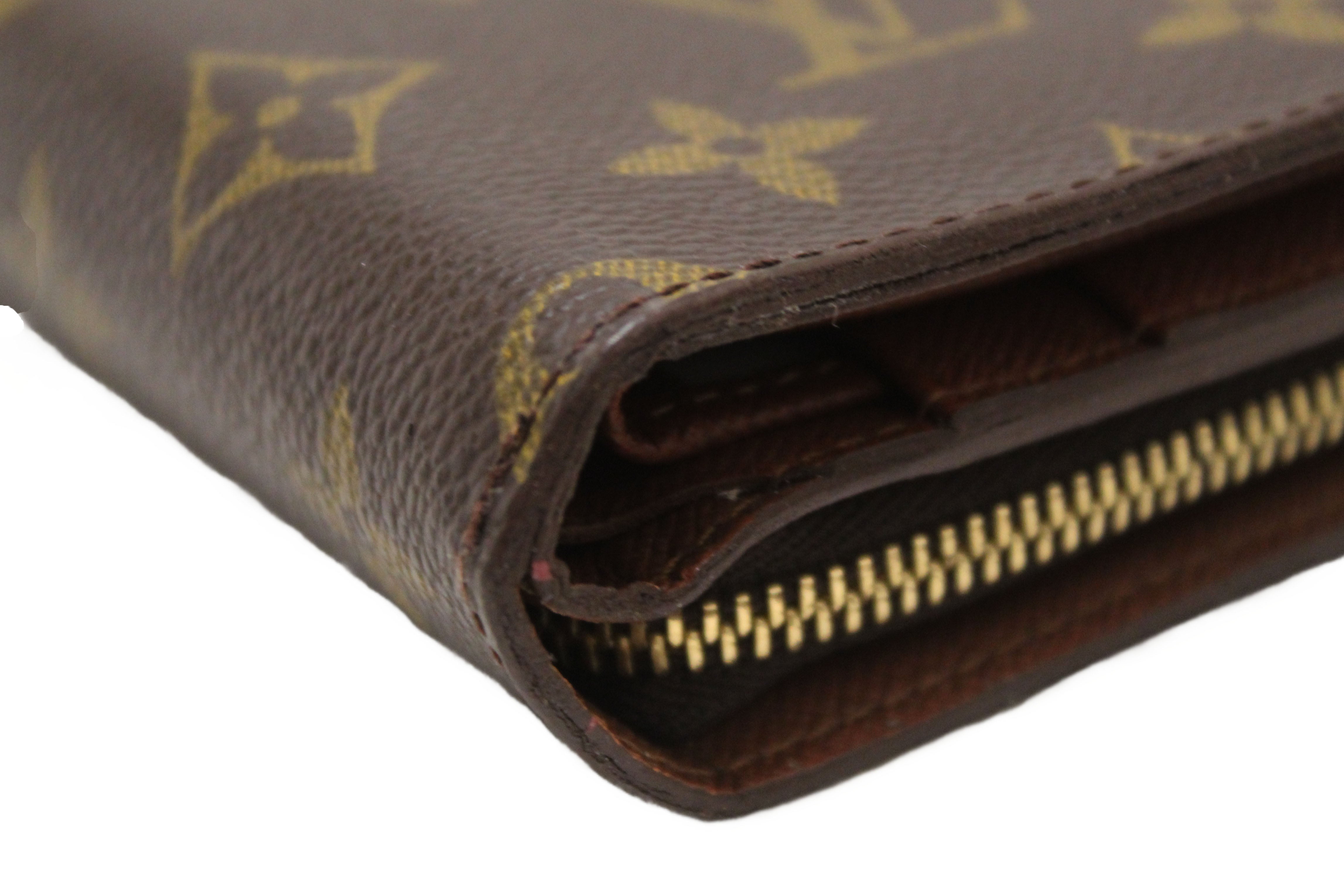 Authentic Louis Vuitton Monogram Vintage Porte Papier Zipper Wallet with Insert