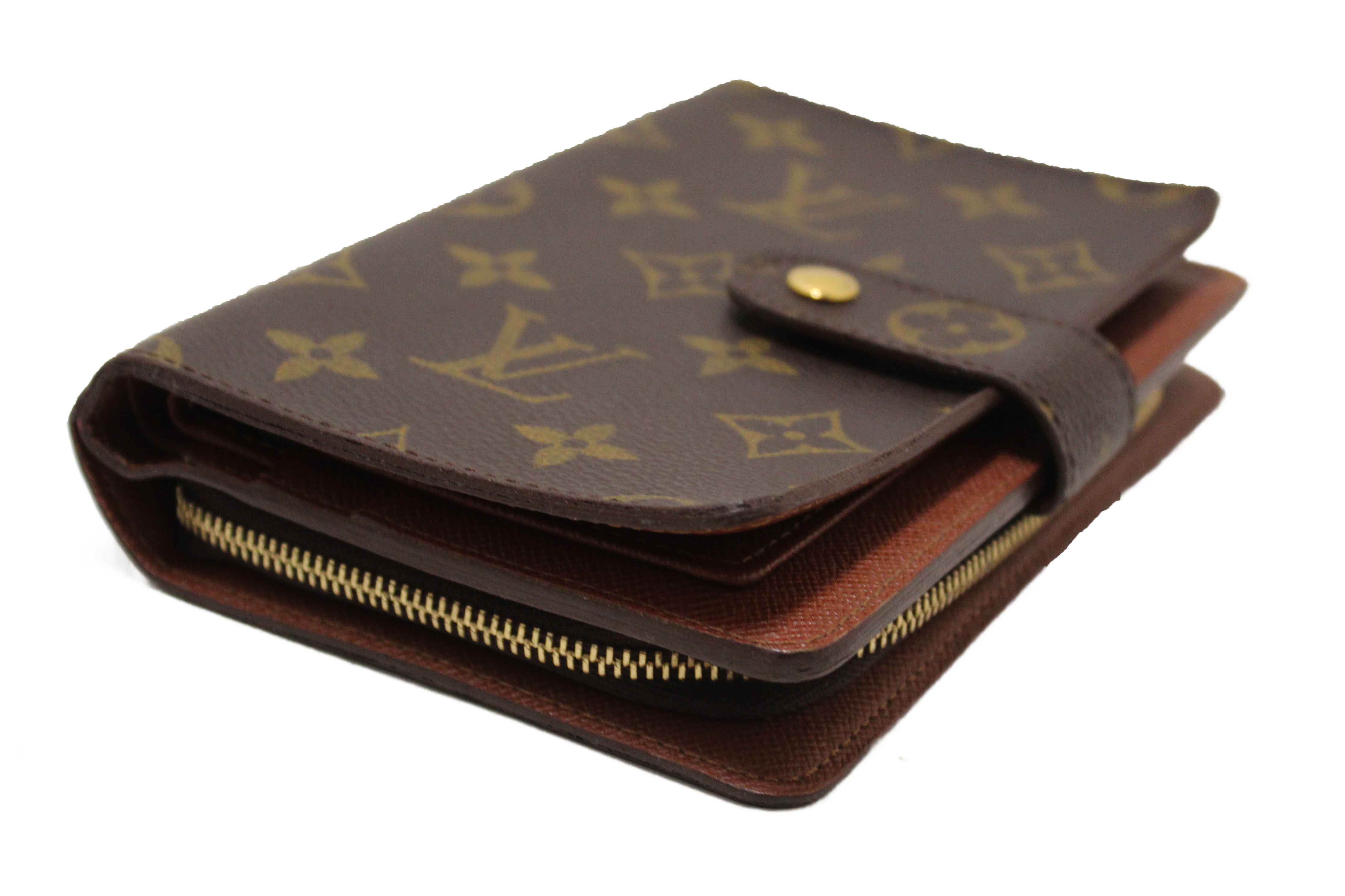Authentic Louis Vuitton Monogram Vintage Porte Papier Zipper Wallet with Insert