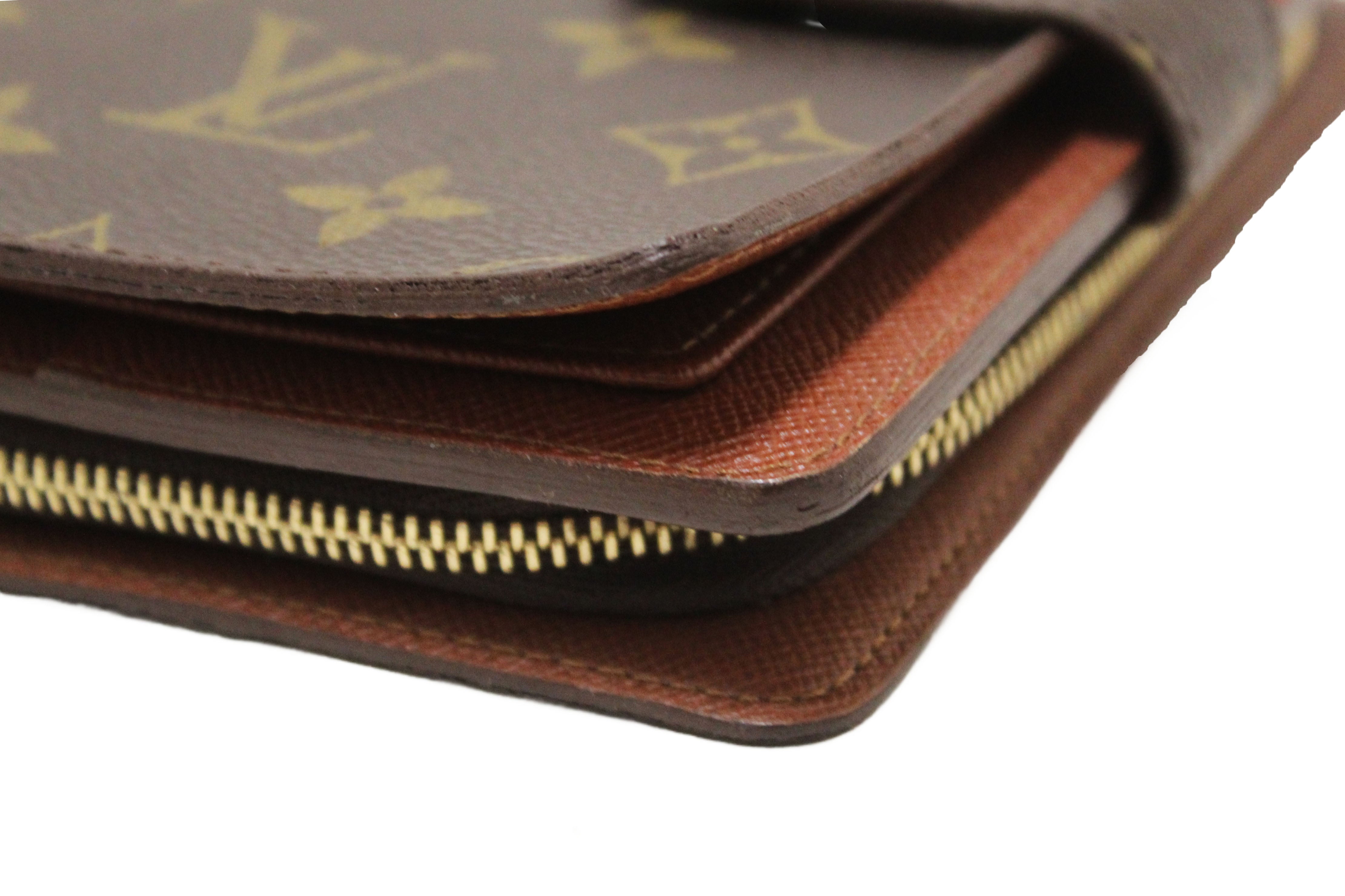 Authentic Louis Vuitton Monogram Vintage Porte Papier Zipper Wallet with Insert