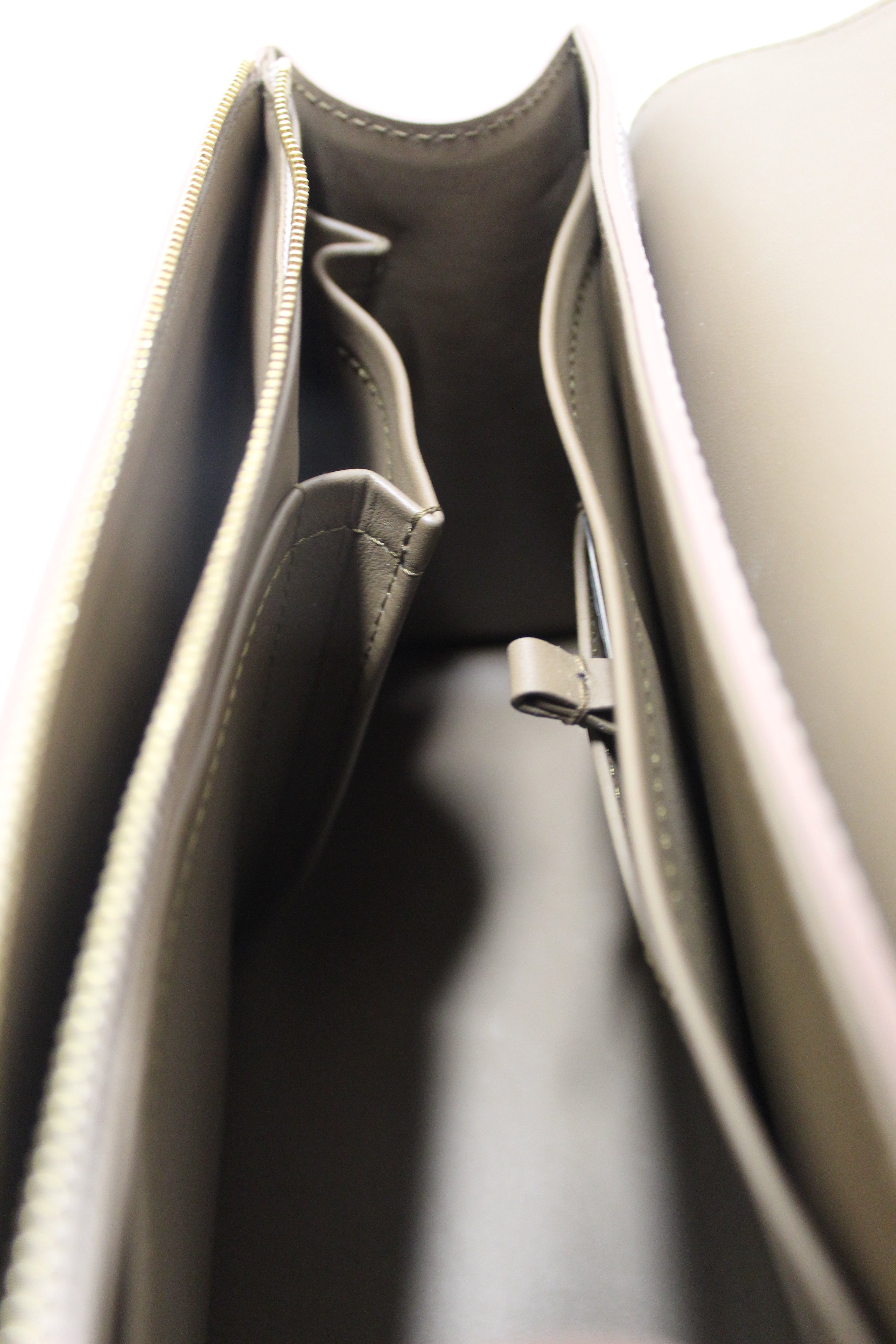 Authentic Louis Vuitton Greige Grey Taurillon Leather Twist One Handle MM Bag
