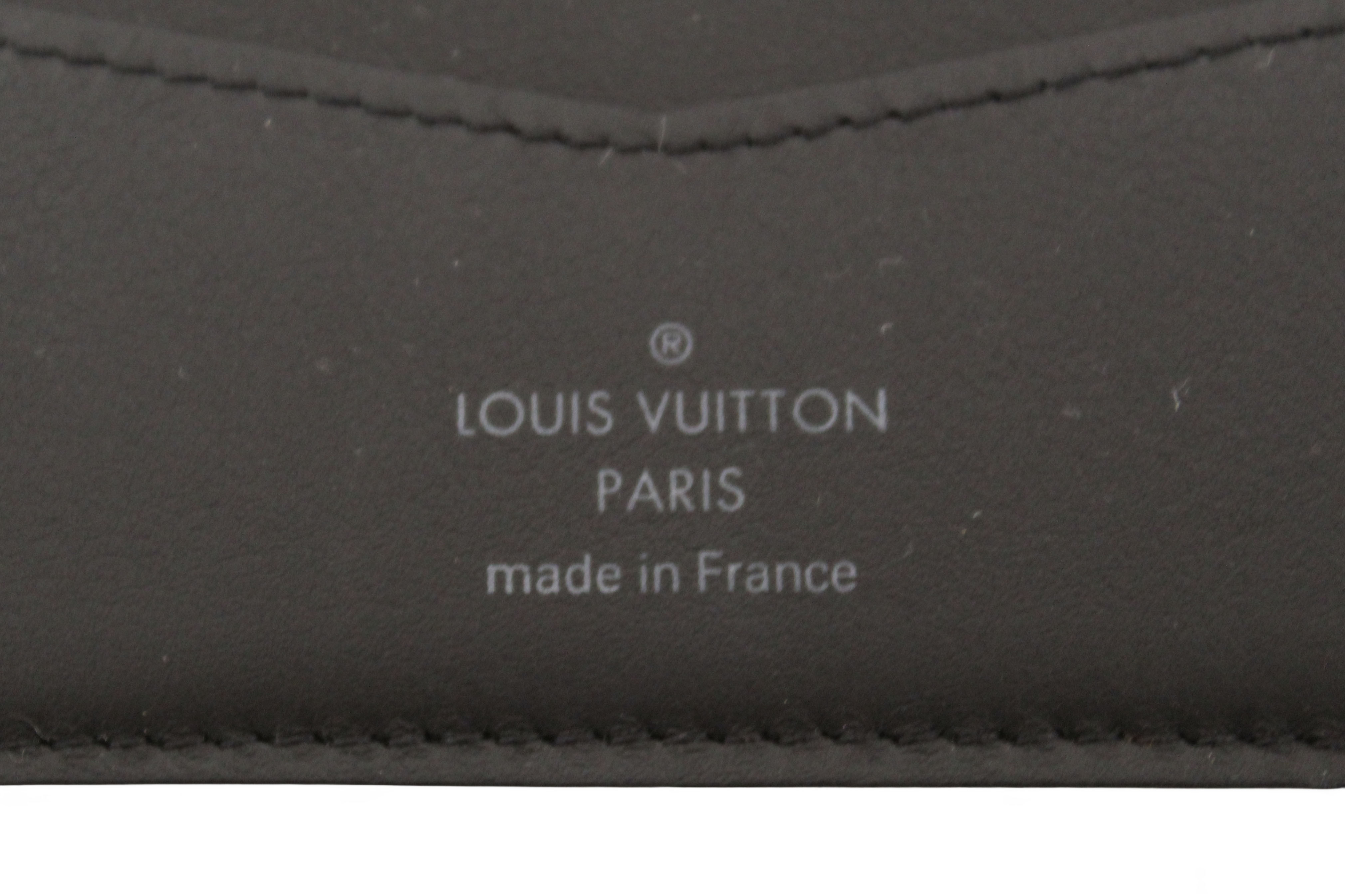 Authentic Louis Vuitton Black Cowhide Faded Monogram Slender Men Wallet