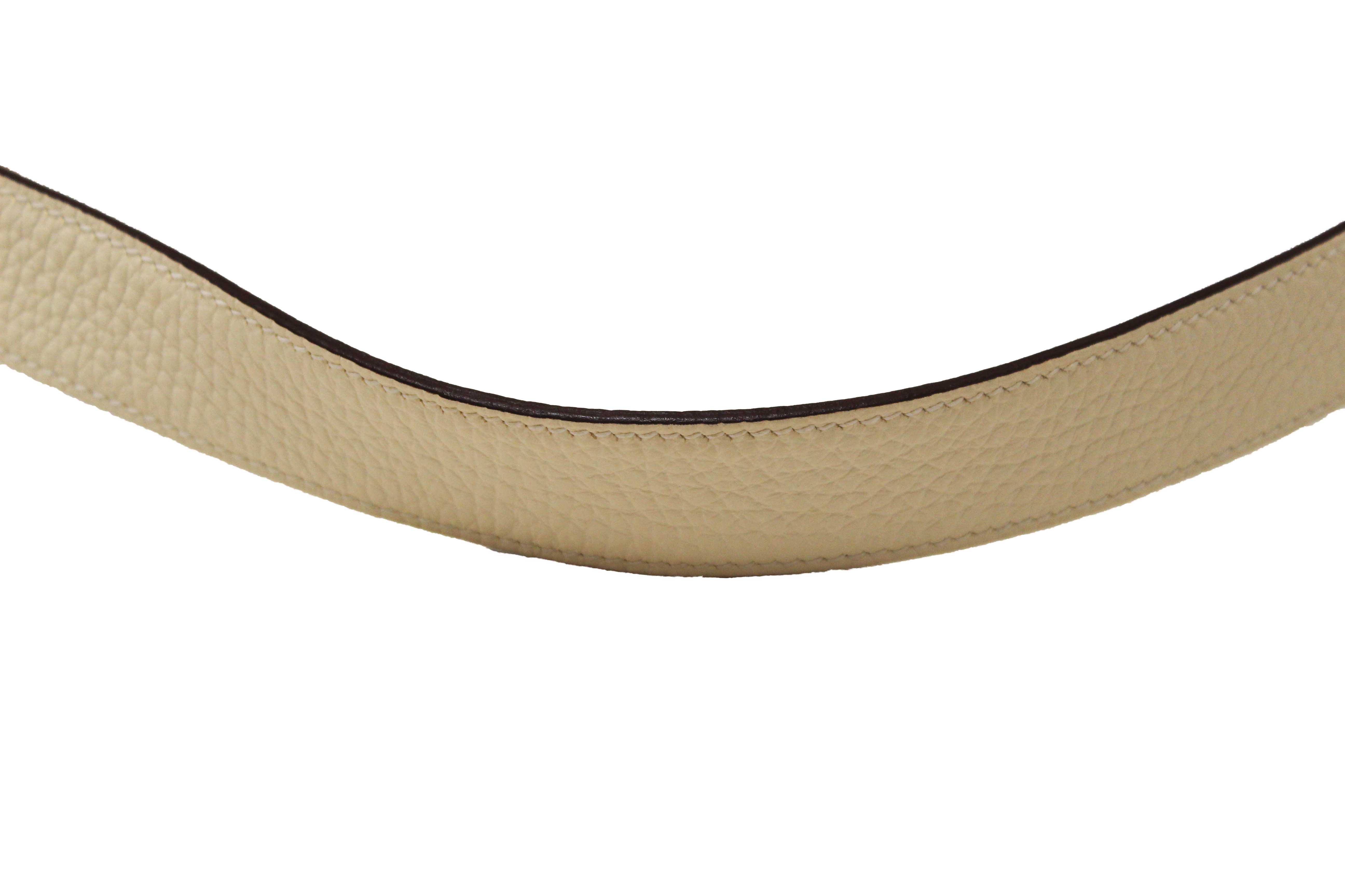 Authentic Hermes White Togo Leather Lindy 26 Handbag/Shoulder Bag