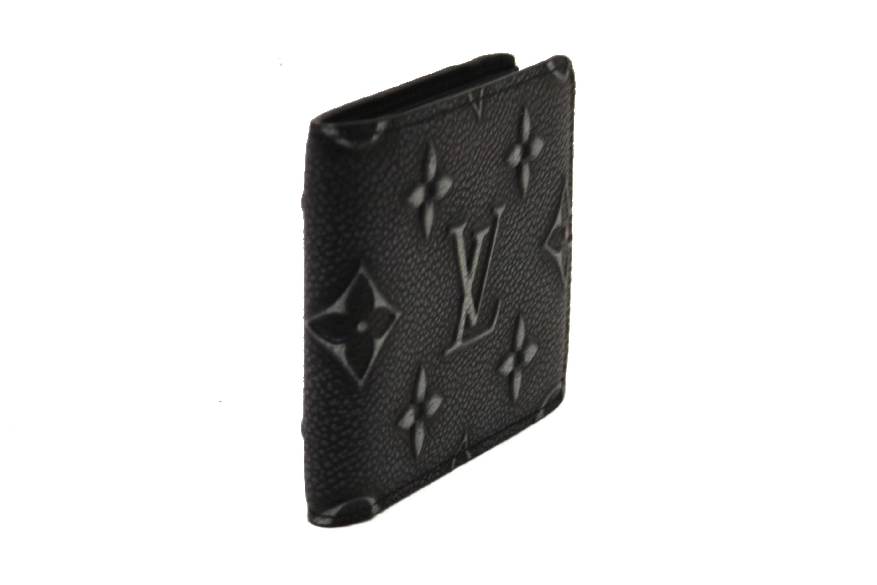 Authentic Louis Vuitton Black Cowhide Faded Monogram Slender Men Wallet