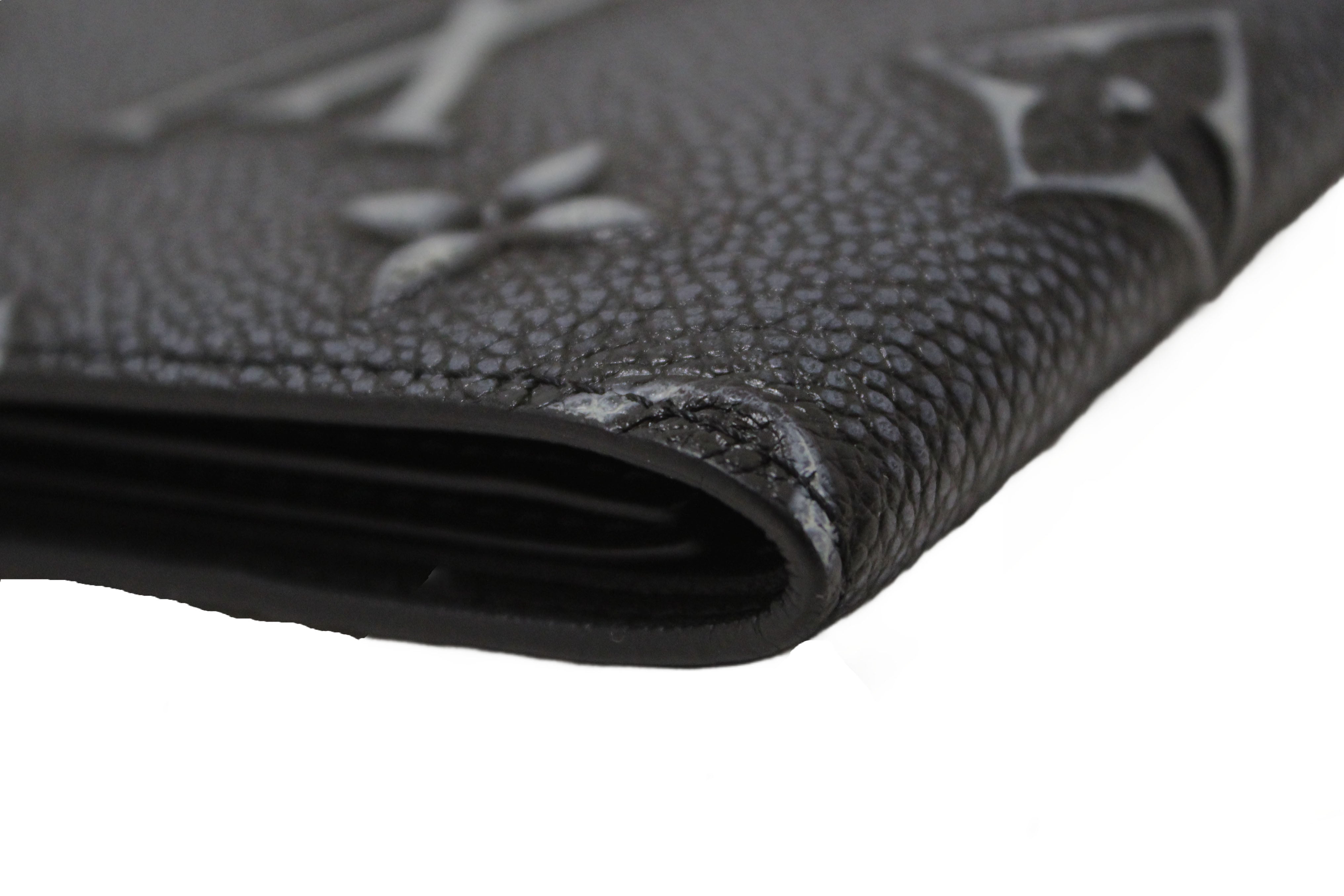 Authentic Louis Vuitton Black Cowhide Faded Monogram Slender Men Wallet