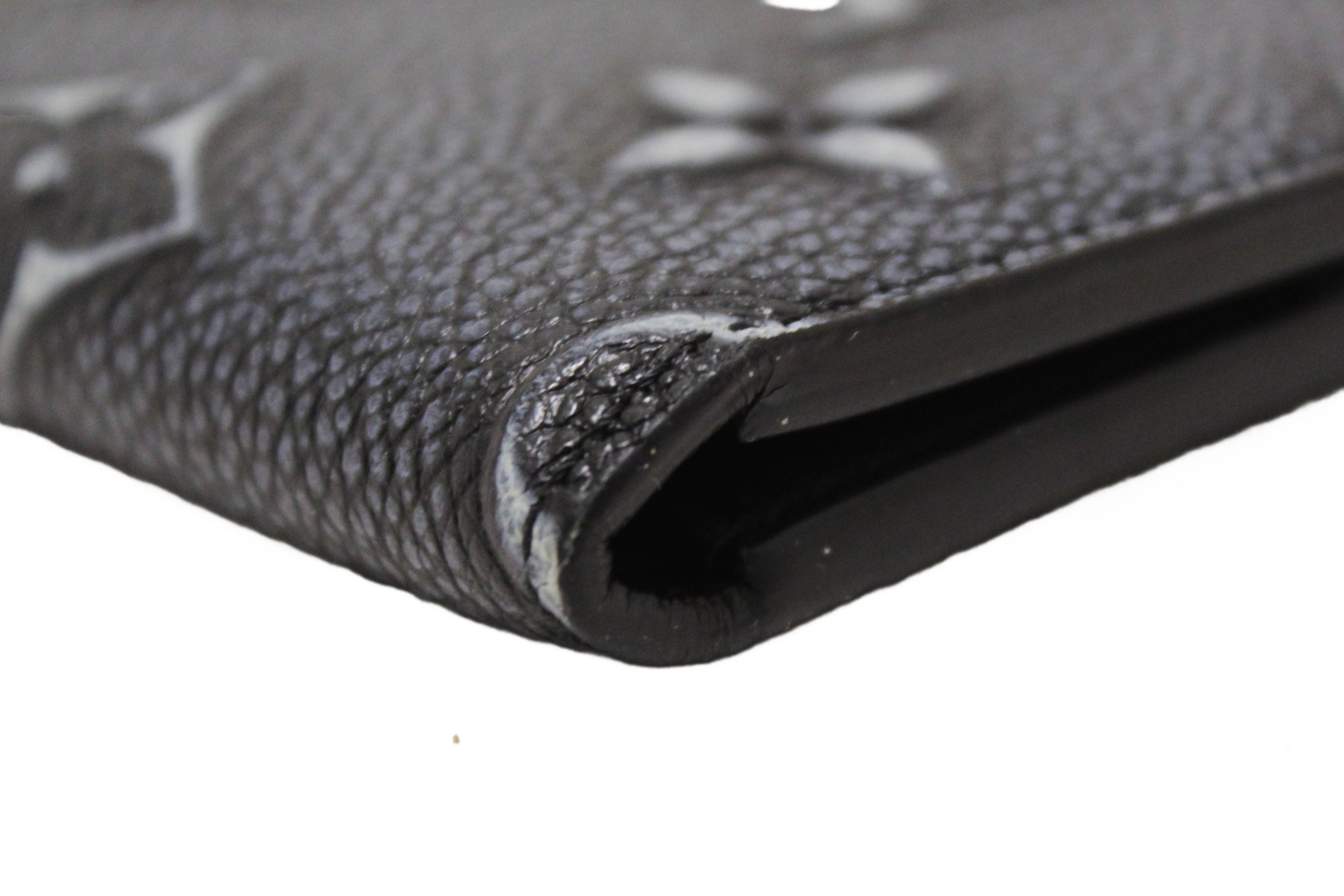 Authentic Louis Vuitton Black Cowhide Faded Monogram Slender Men Wallet