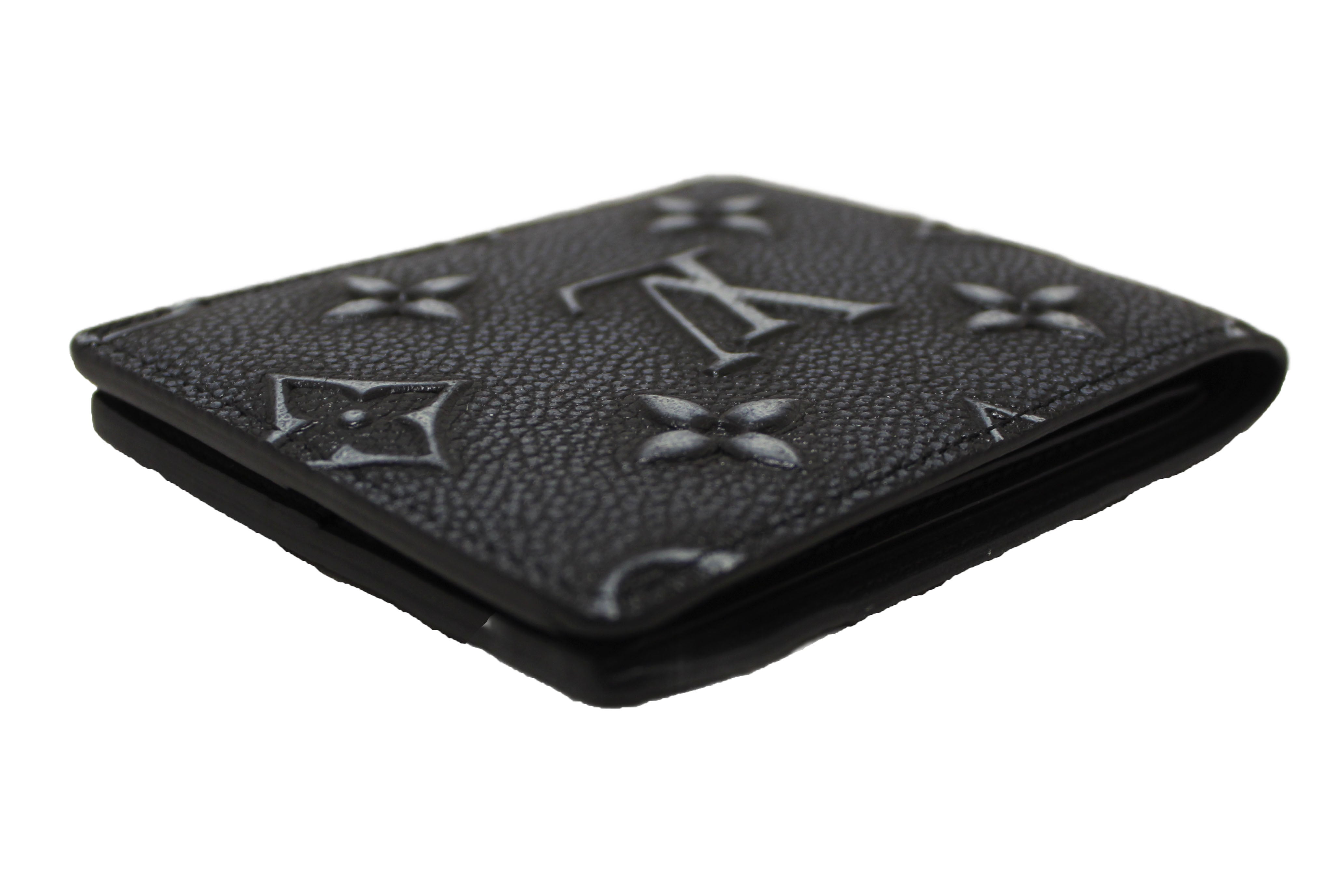 Authentic Louis Vuitton Black Cowhide Faded Monogram Slender Men Wallet