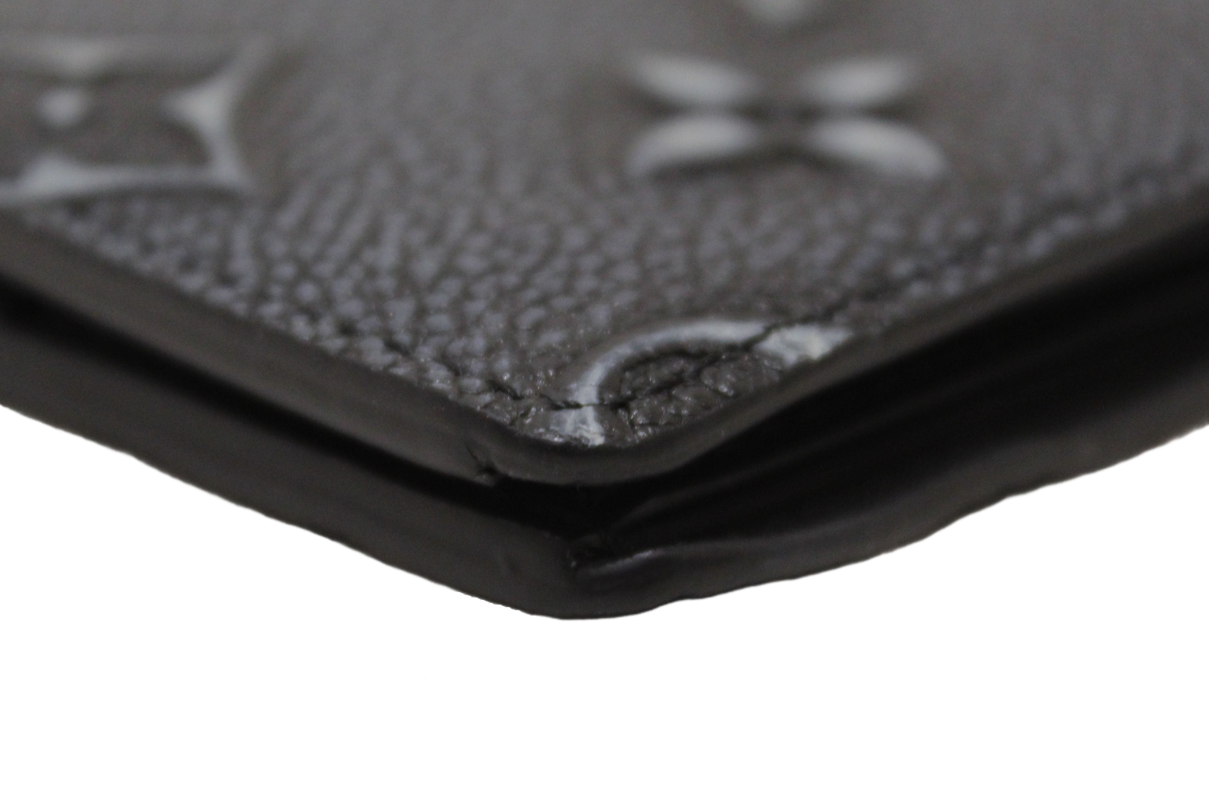 Authentic Louis Vuitton Black Cowhide Faded Monogram Slender Men Wallet