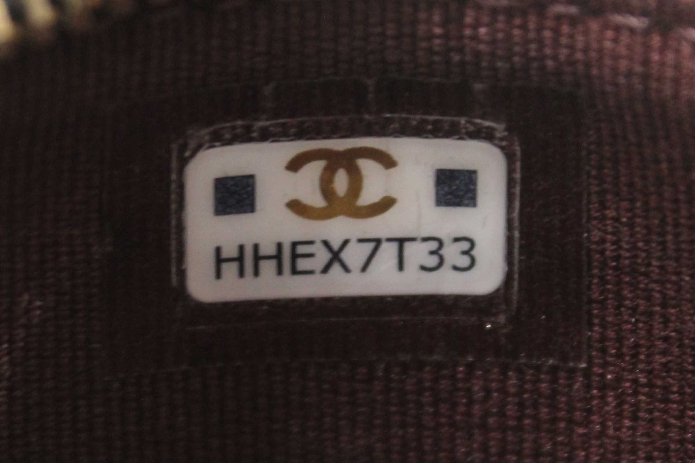 Authentic Chanel Black Quilted Caviar Double Zip Mini French Wallet