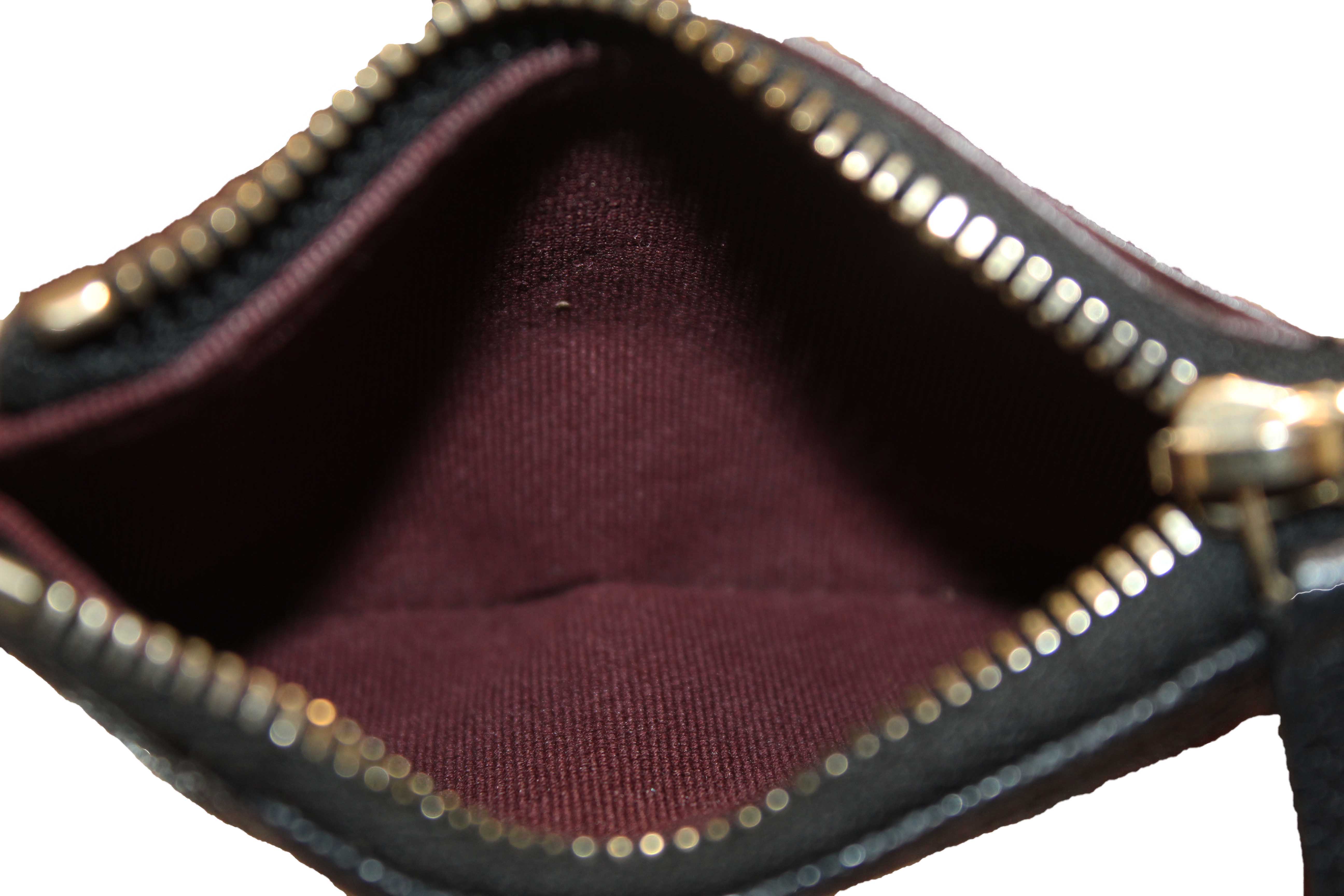 Authentic Chanel Black Quilted Caviar Double Zip Mini French Wallet