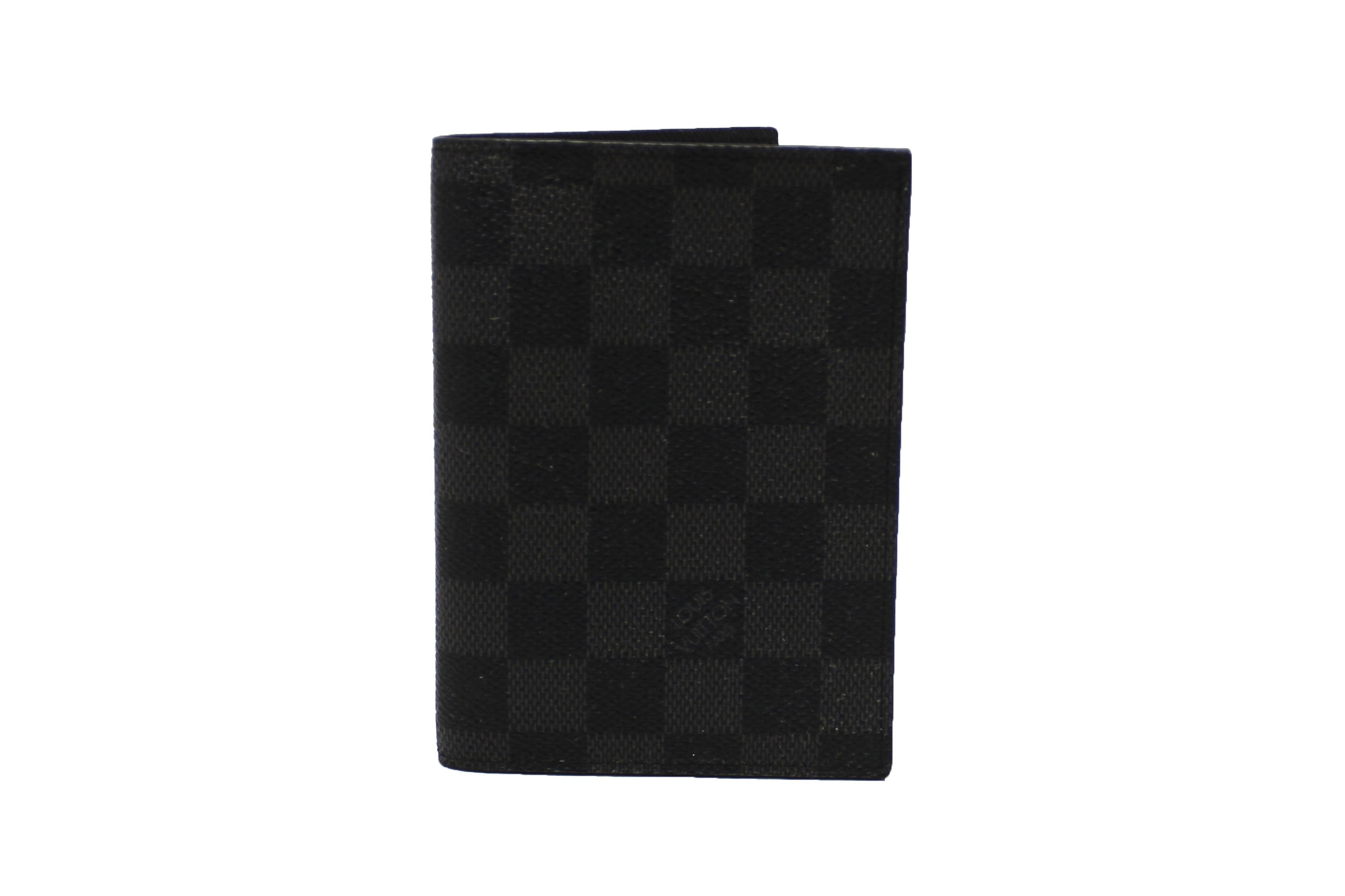 Authentic Louis Vuitton Damier Graphite Canvas Passport Cover Holder
