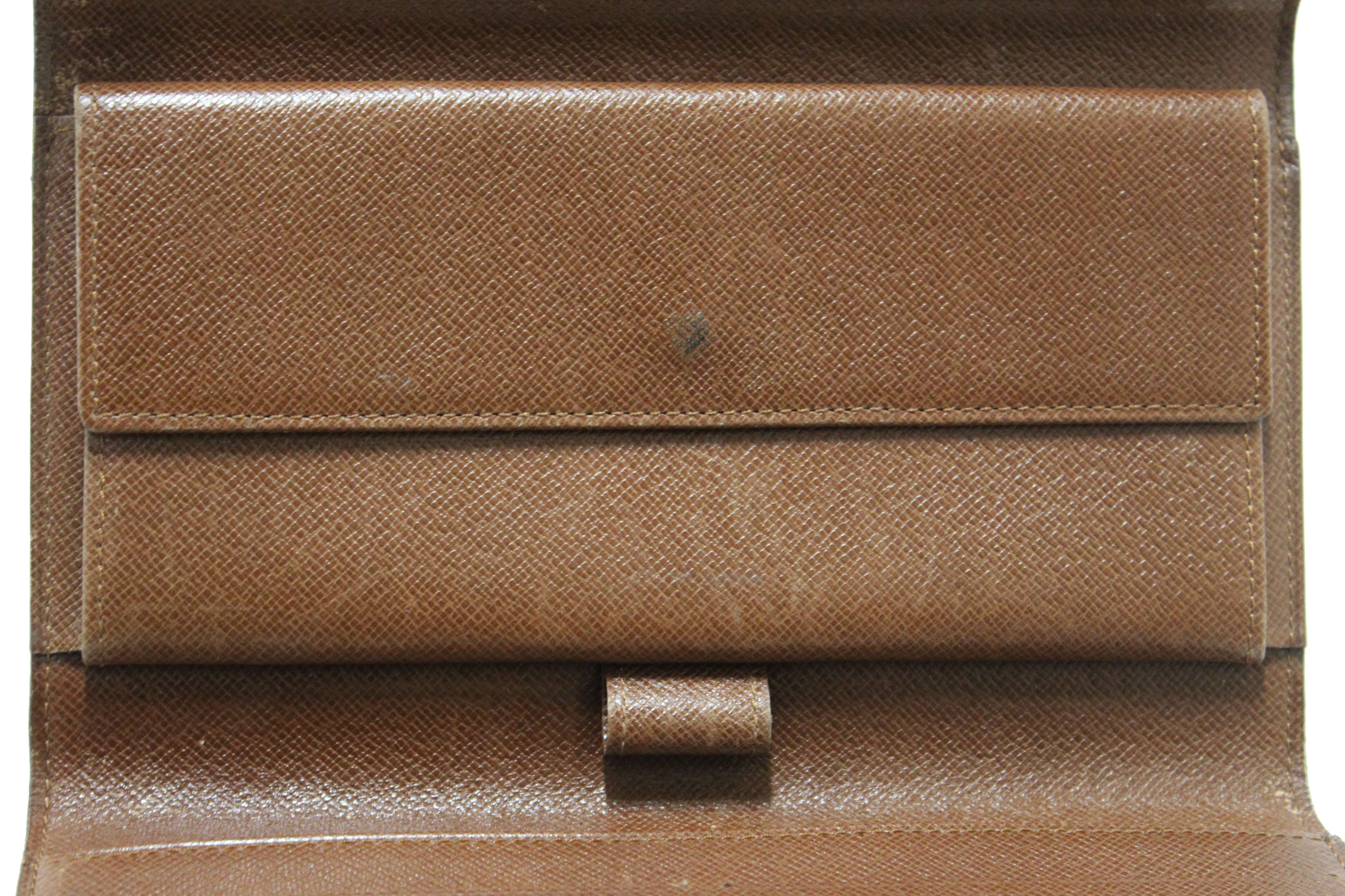 Authentic Louis Vuitton Vintage Classic Monogram Canvas PTI Long Flap Wallet