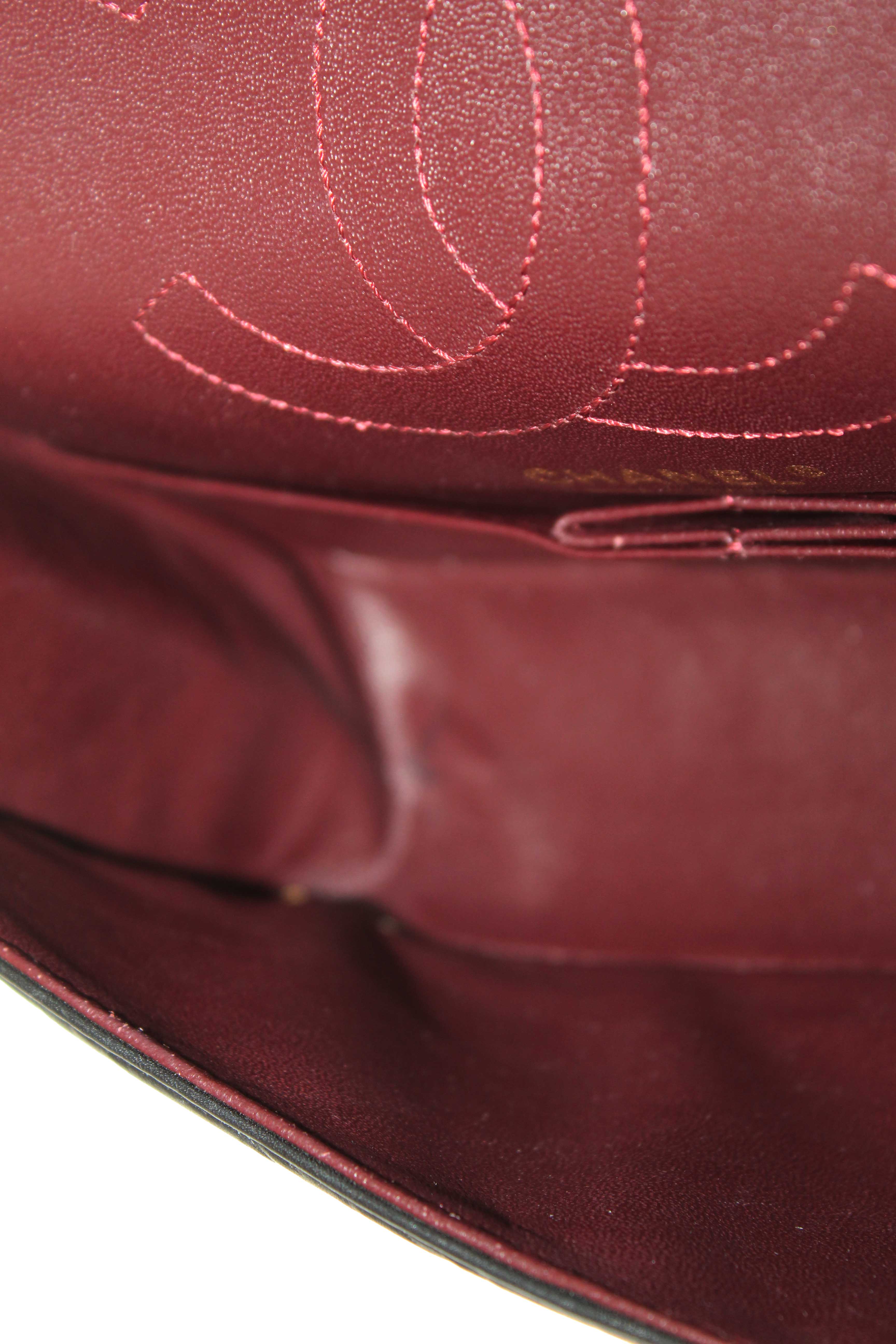 Authentic Chanel Classic Black Aged Calfskin Leather Reissue 2.55 Double Flap Bag