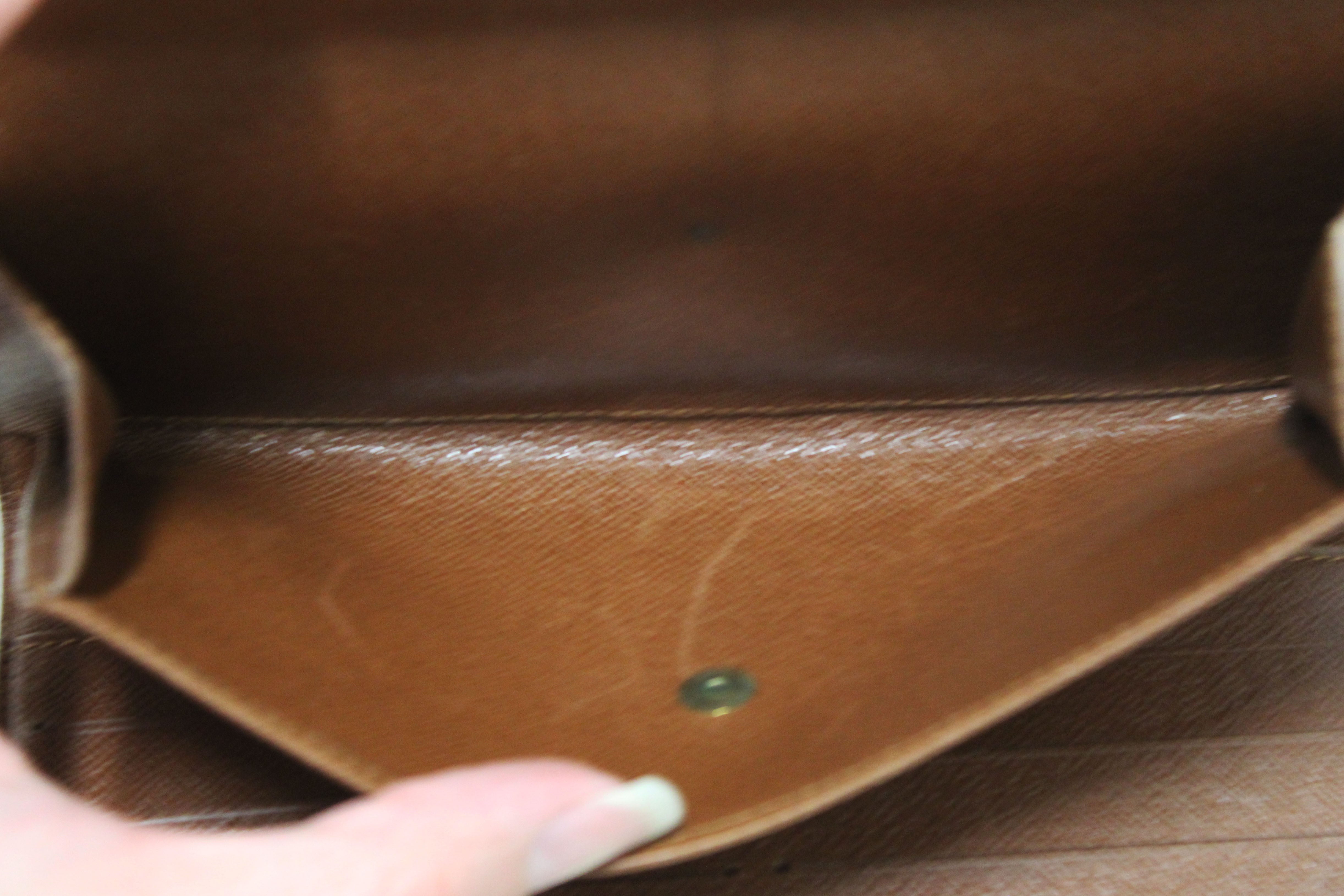 Authentic Louis Vuitton Vintage Classic Monogram Canvas PTI Long Flap Wallet