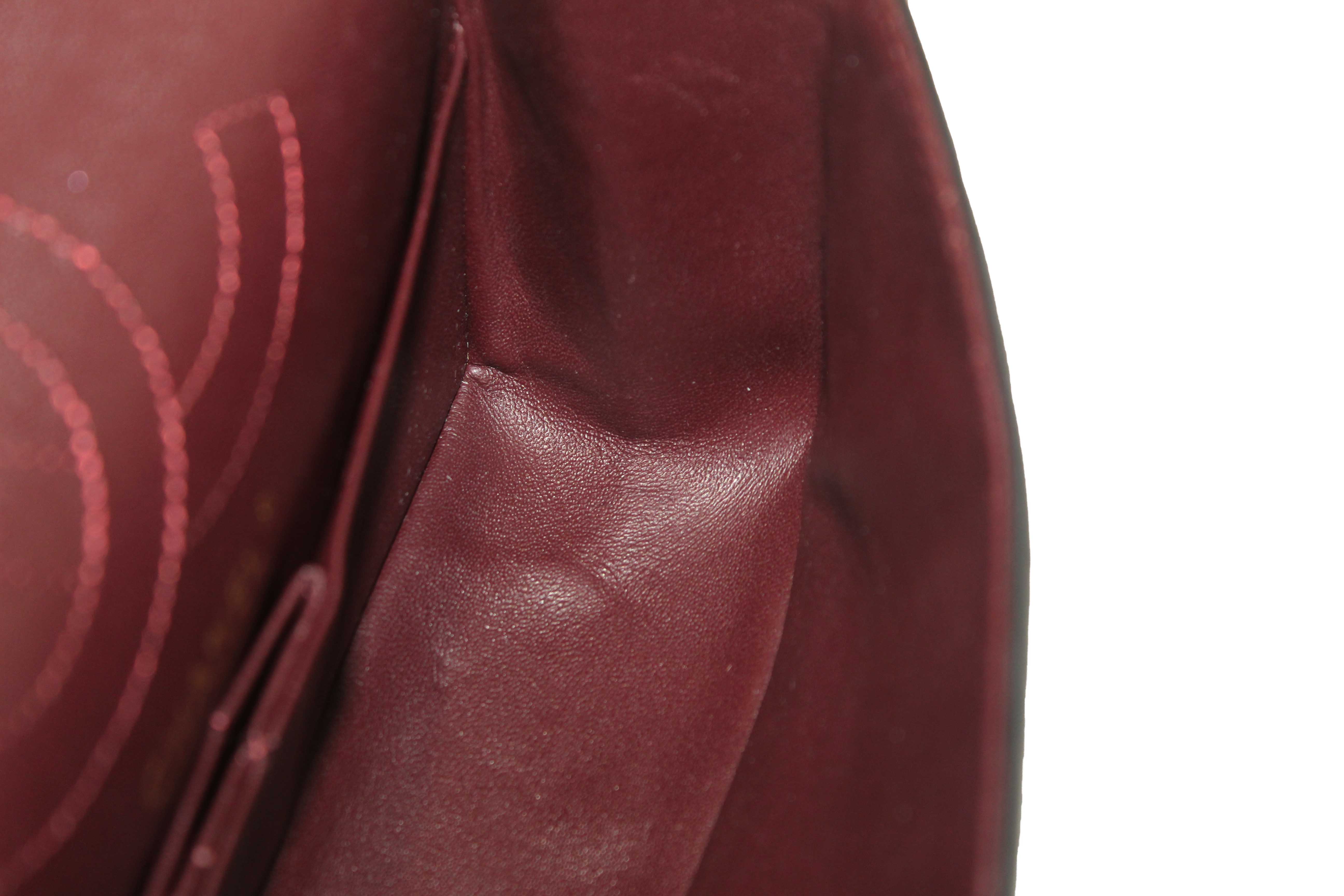 Authentic Chanel Classic Black Aged Calfskin Leather Reissue 2.55 Double Flap Bag