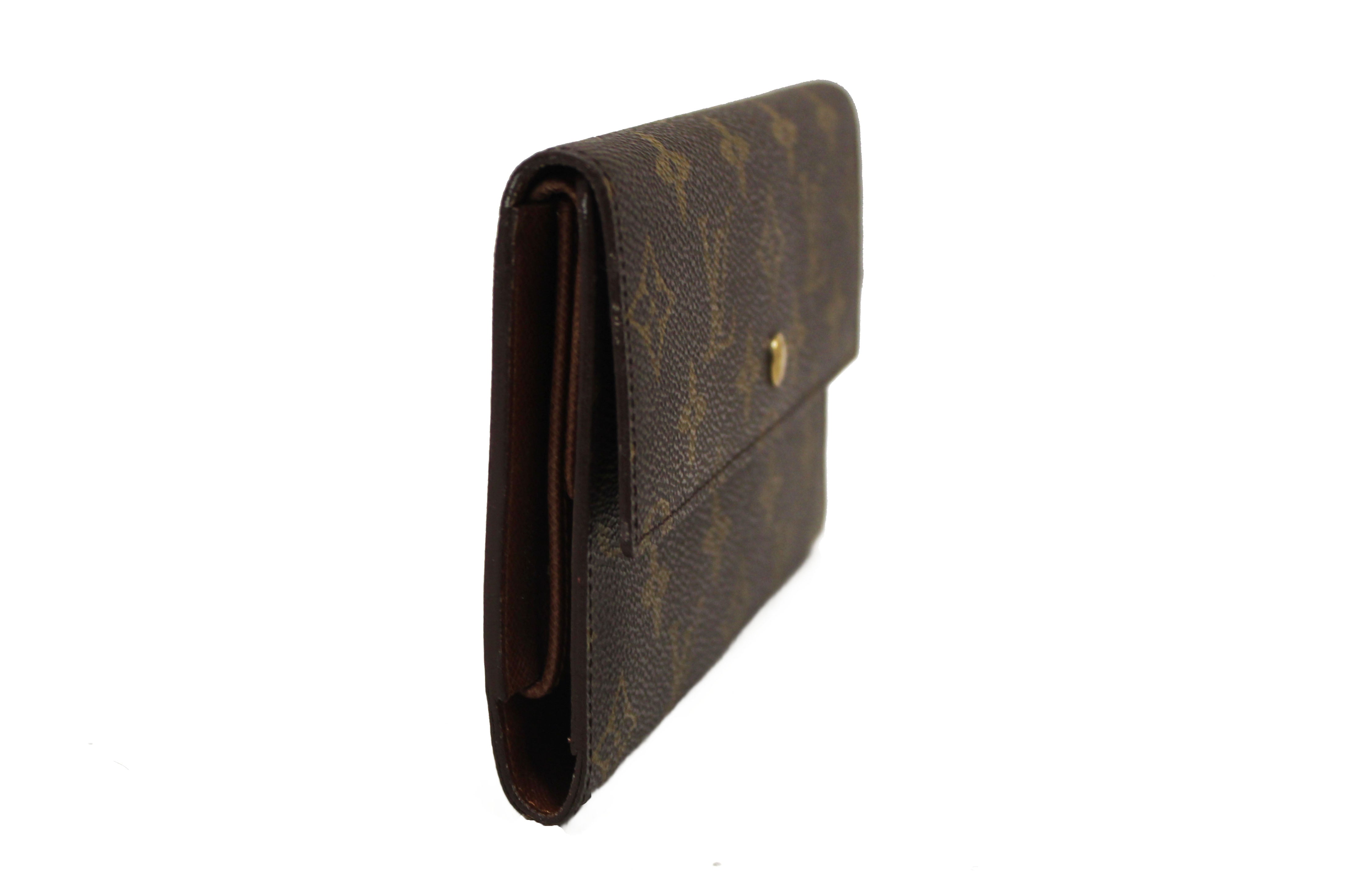 Authentic Louis Vuitton Vintage Classic Monogram Canvas PTI Long Flap Wallet